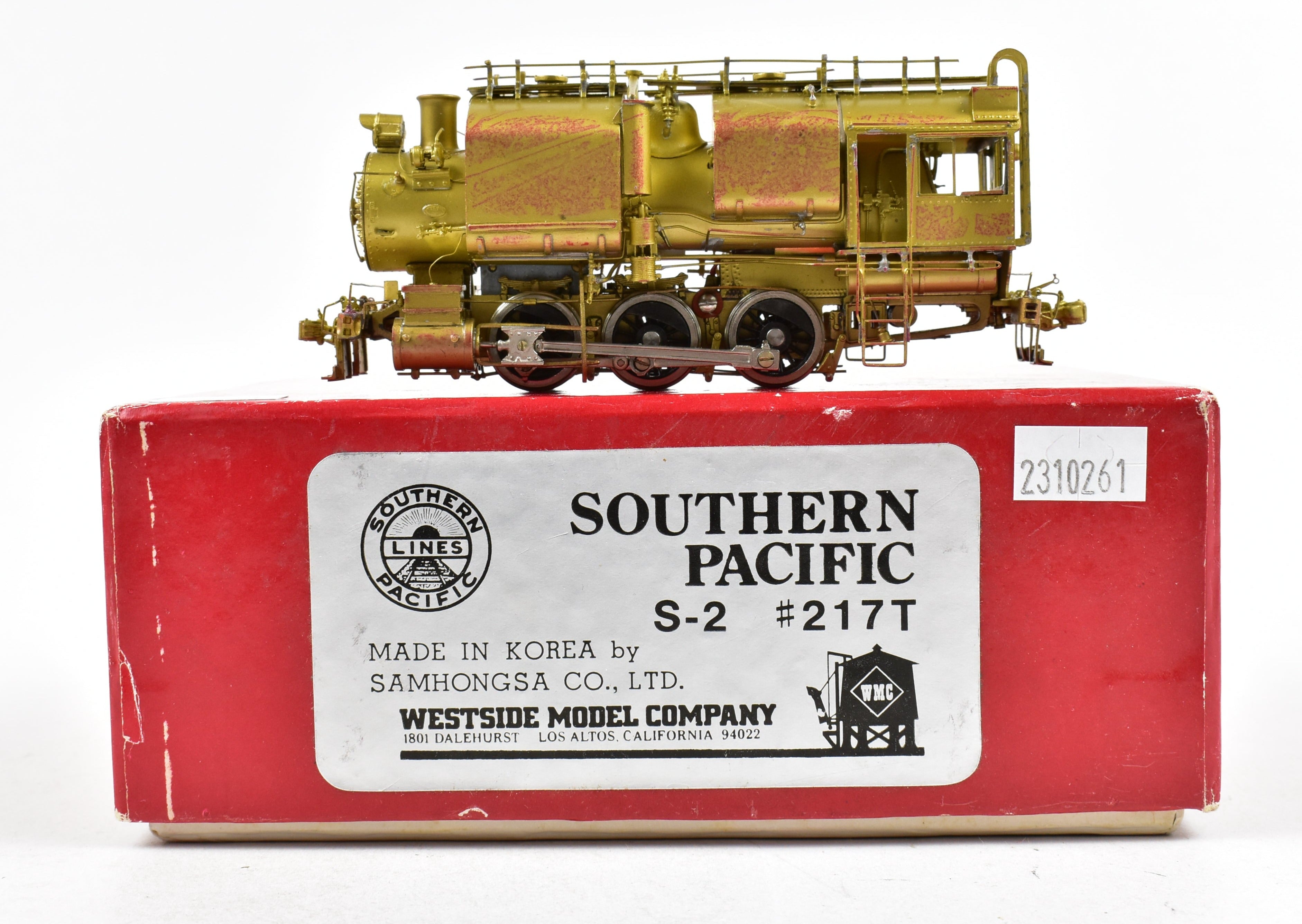 HO Brass Westside Model Co. Southern Pacific 0-6-0T Shop Switcher #217T, 1977 Run