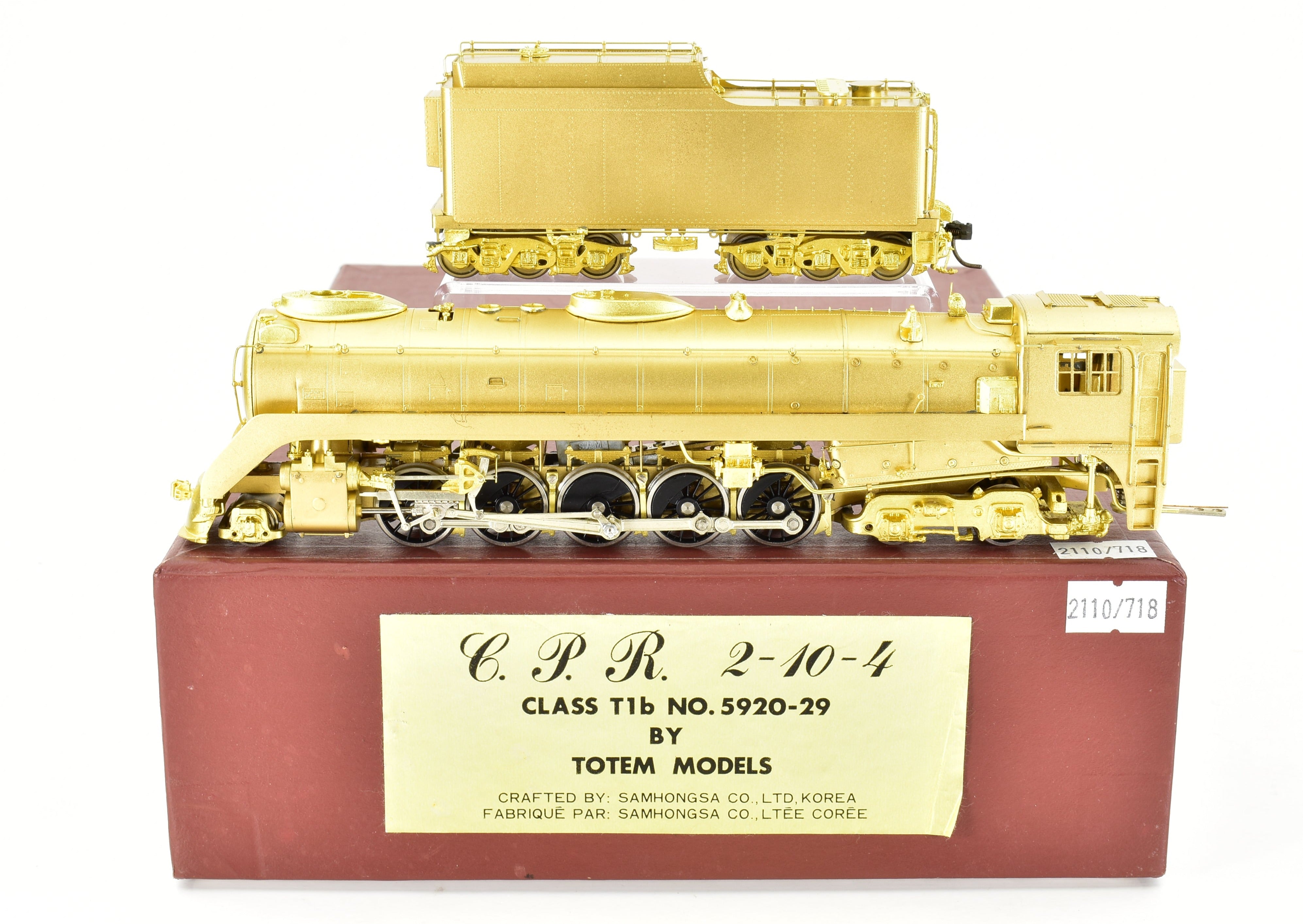 HO Scale Brass Canadian Pacific Railway T-1b 2-10-4 Selkirk Totem Model
