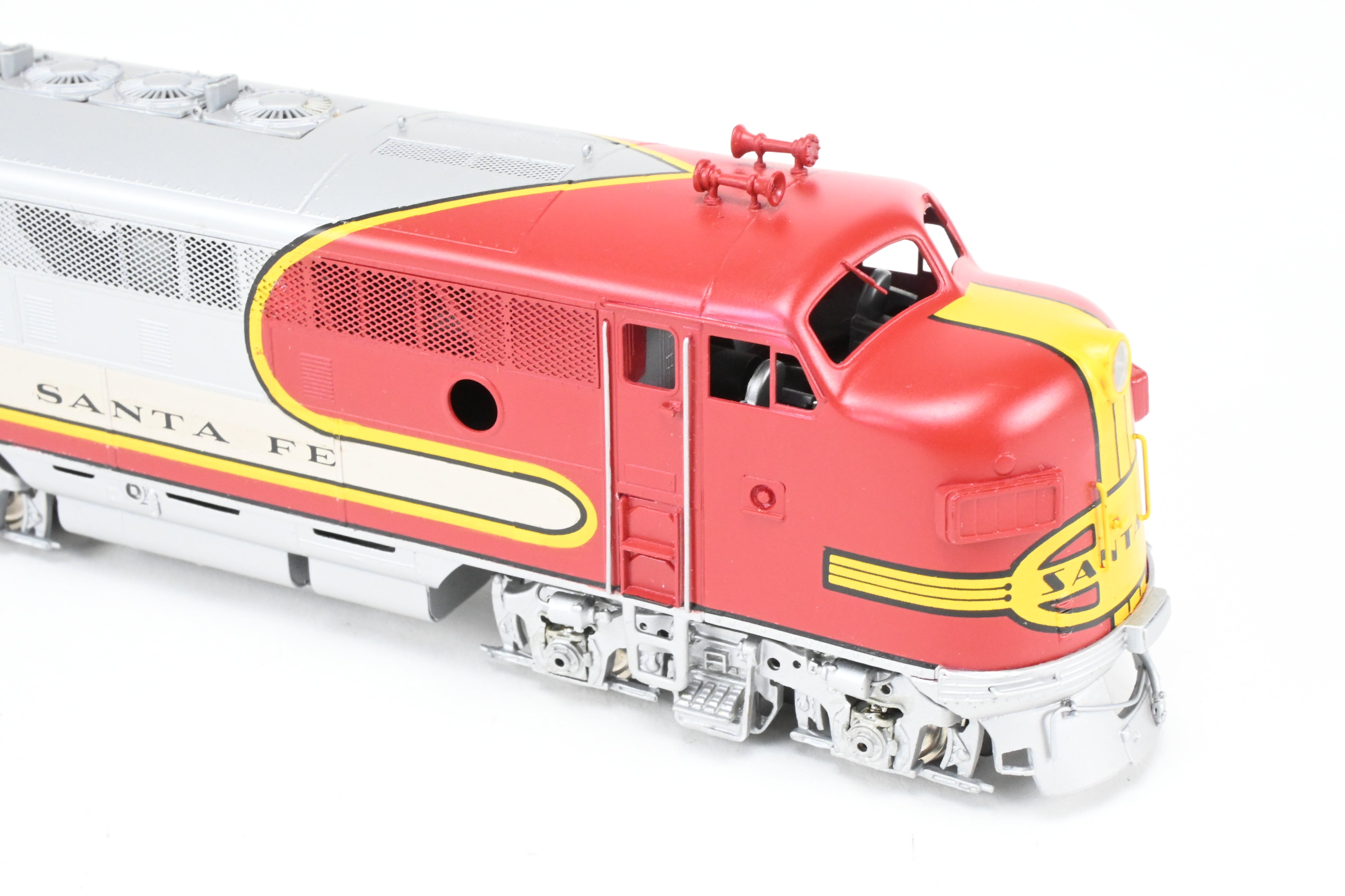 High - Quality HO Scale Brass Oriental Limited ATSF - Santa Fe EMD F3 Phase II/III 1500 HP A/B/B/A Set with Factory - Applied Plating and Painting for Model Train Enthusiasts