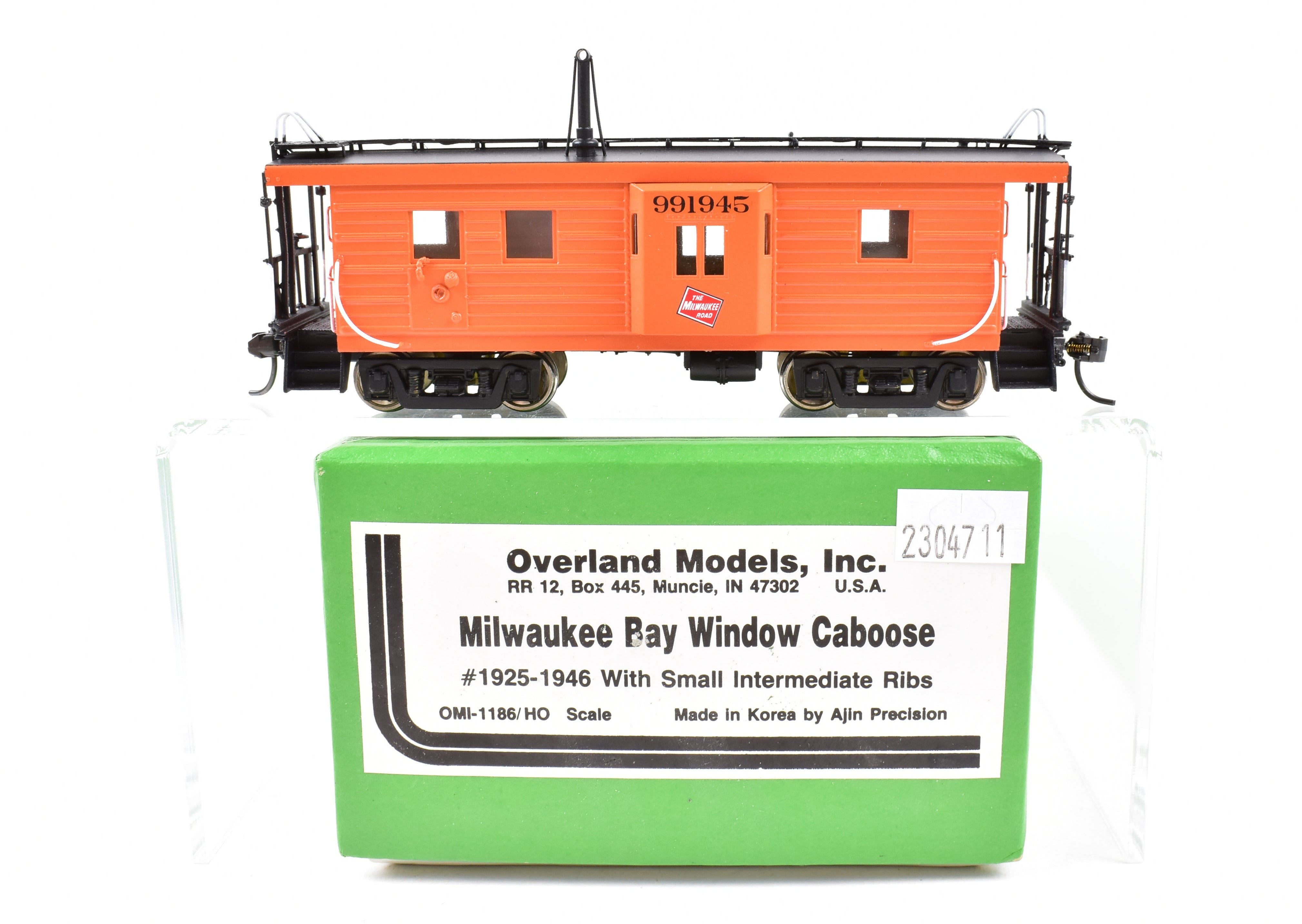 HO Brass OMI MILW Milwaukee Road Bay Window Caboose with Small Ribs, Pro-Painted