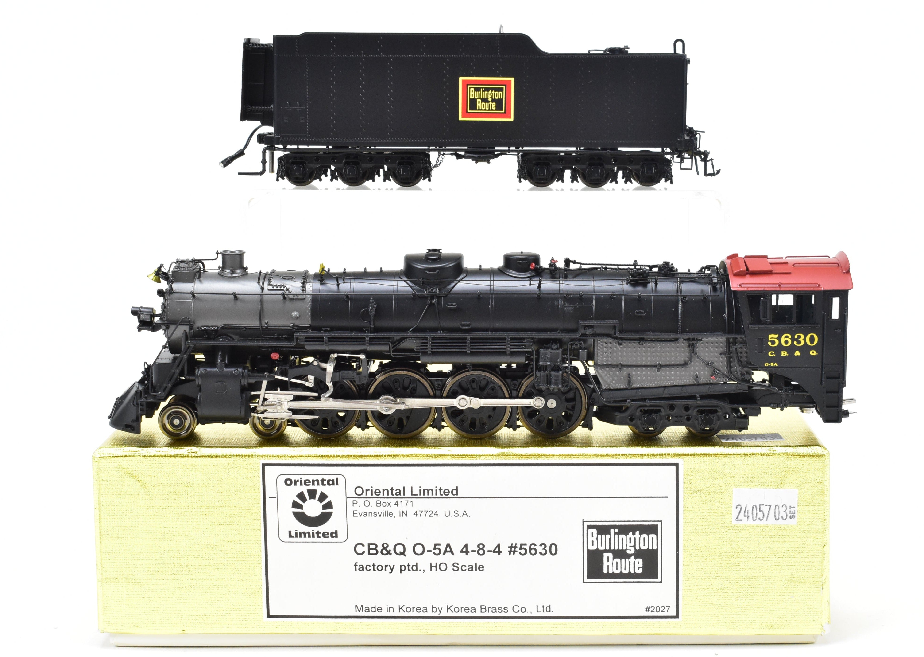 HO Scale Brass Model Train - Oriental Limited CB&Q - Burlington Route O - 5a 4 - 8 - 4 Factory Painted Locomotive #5630