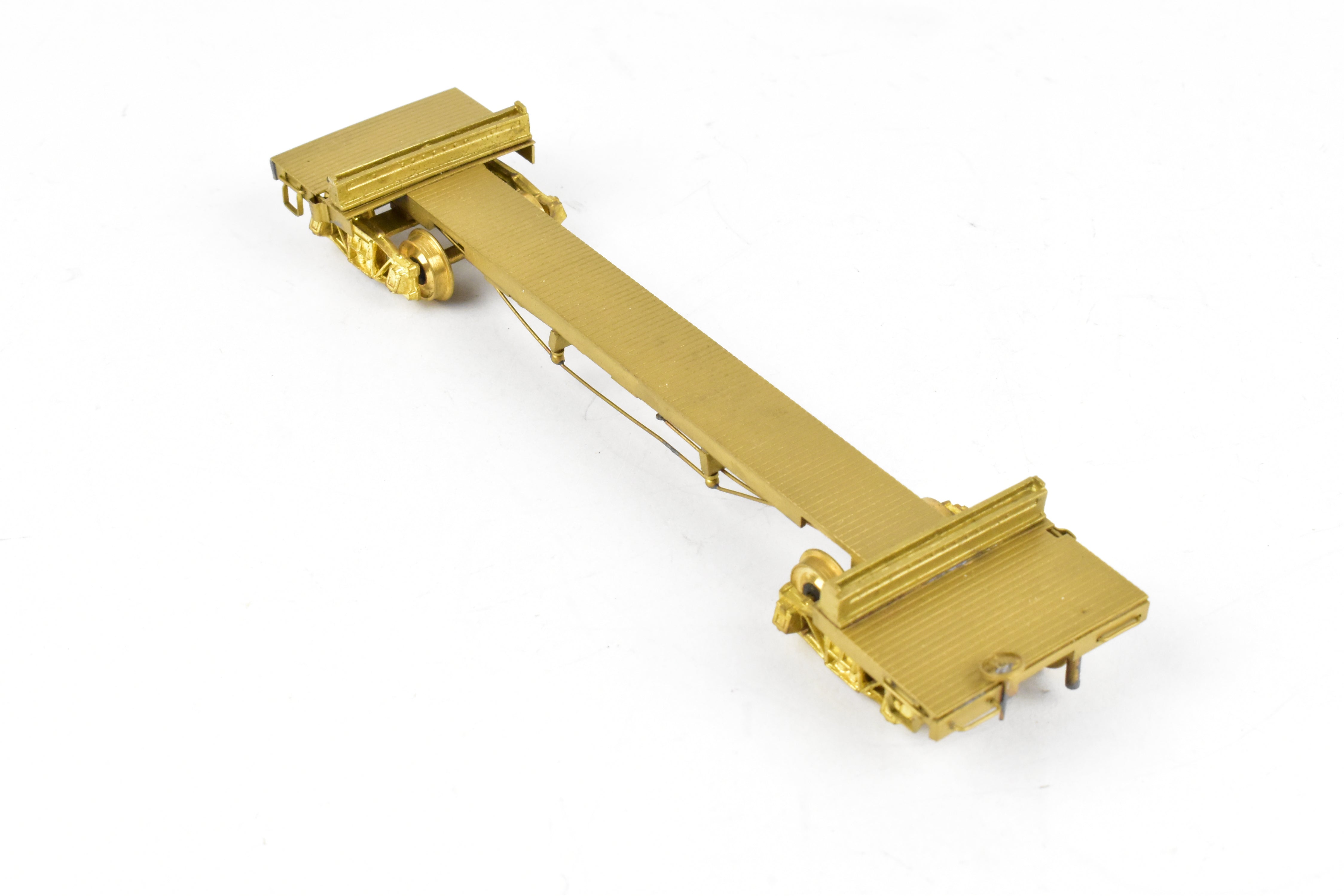 HO Scale Brass Model Train Log Car by Far East Distributors - Northern Pacific 41-Foot Log Car with Seattle Car & Foundry Archbar Trucks