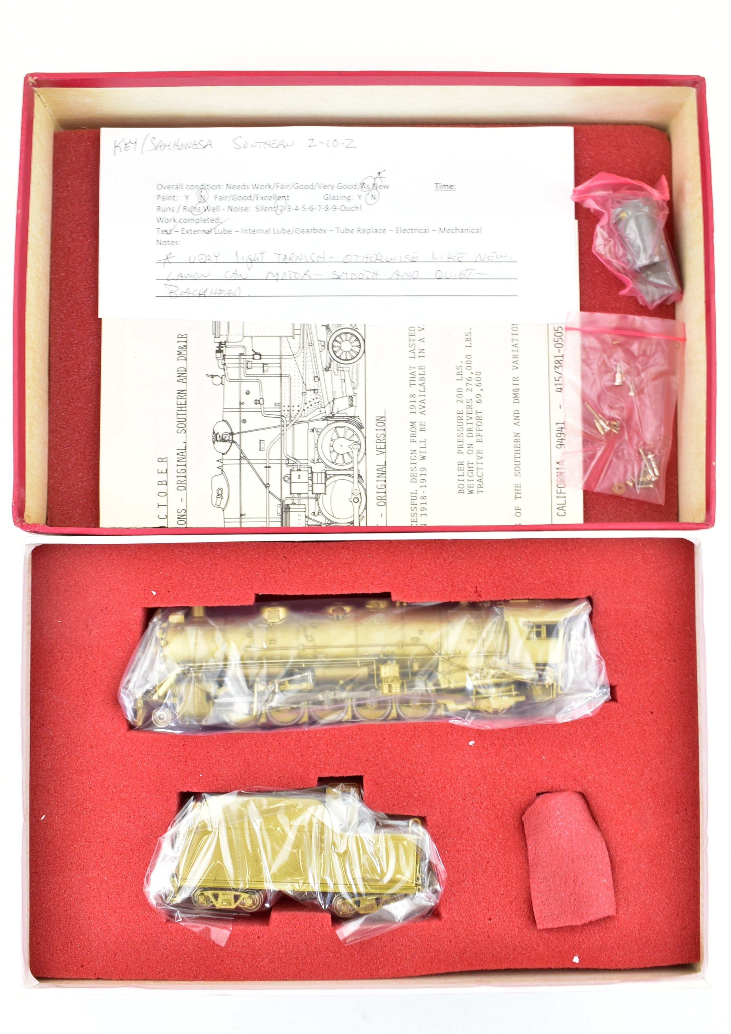 HO Scale Brass Model Train Key Imports SOU - Southern Railway SS-1 2-10-2 Santa Fe Replica