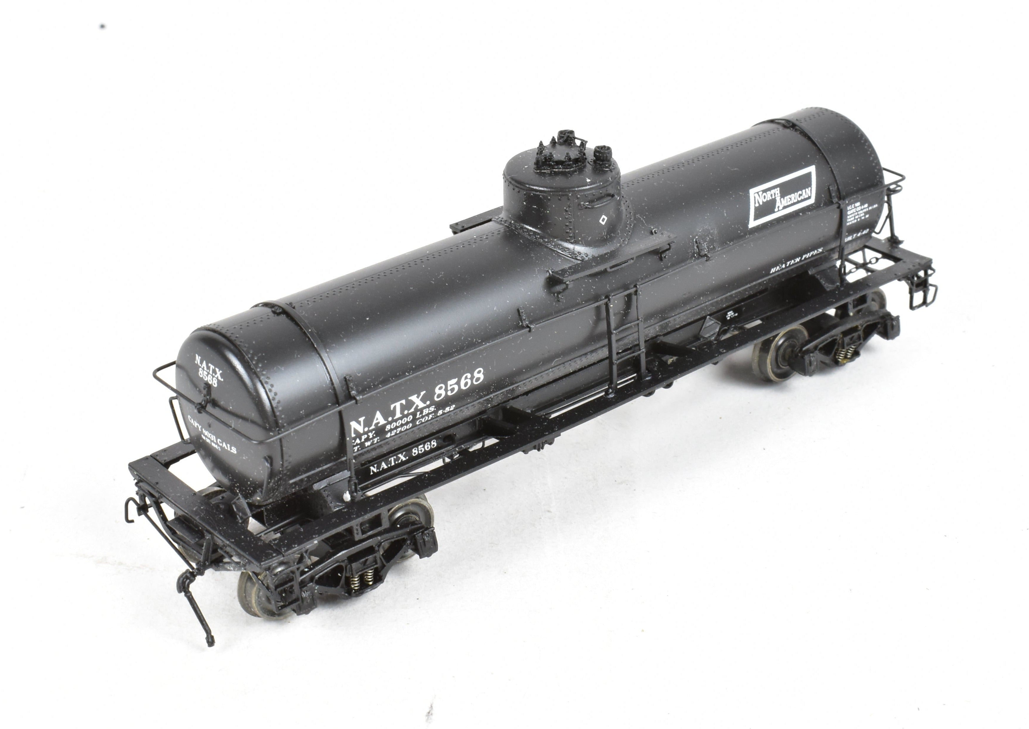 HO Scale Brass W. A. Drake/Red Caboose North American Tank Car - 8,000 Gallon Freight Tank Model