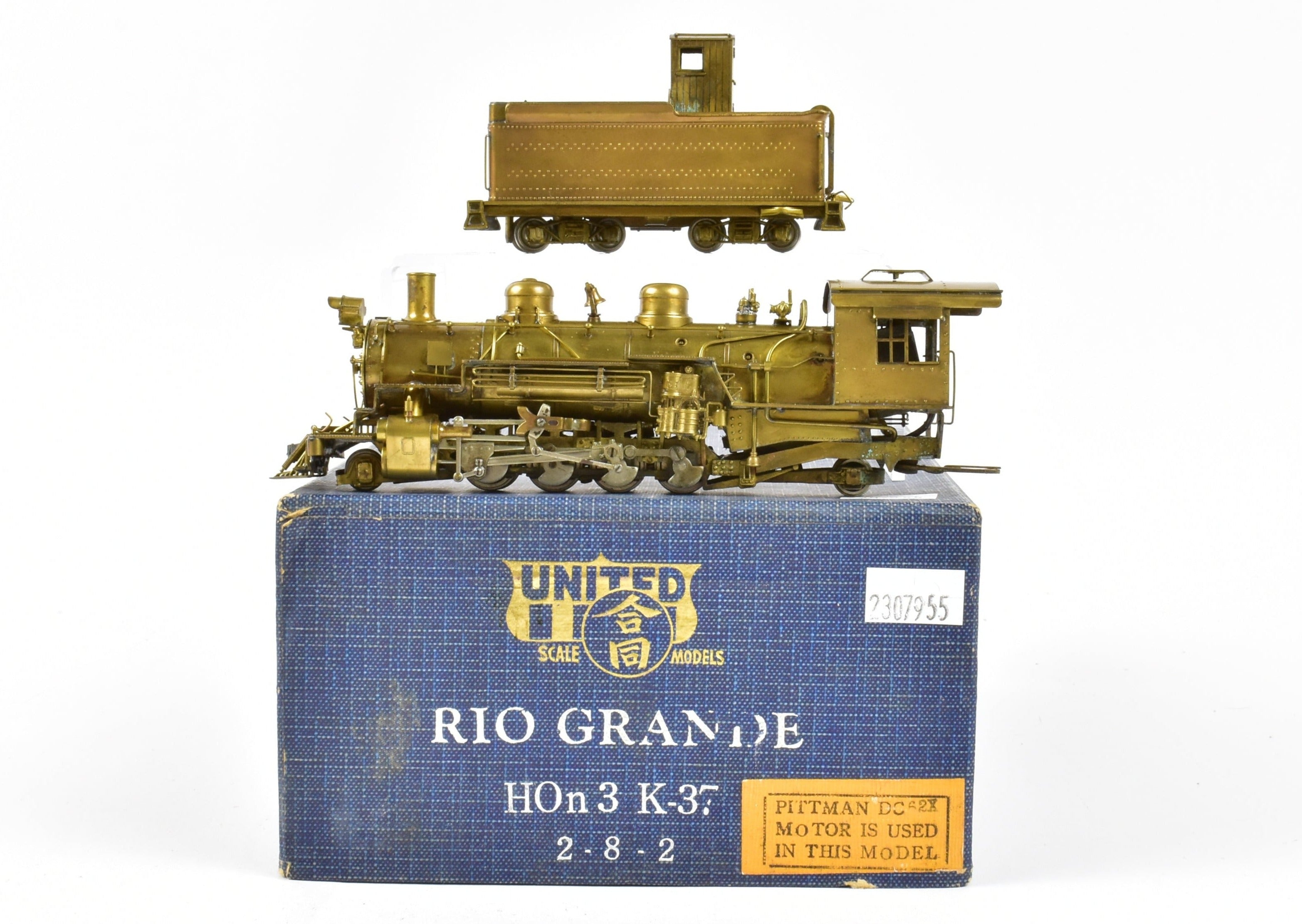 HOn3 Scale Brass PFM - United D&RGW - Denver & Rio Grande Western Class K - 37 2 - 8 - 2 Mikado Model Train