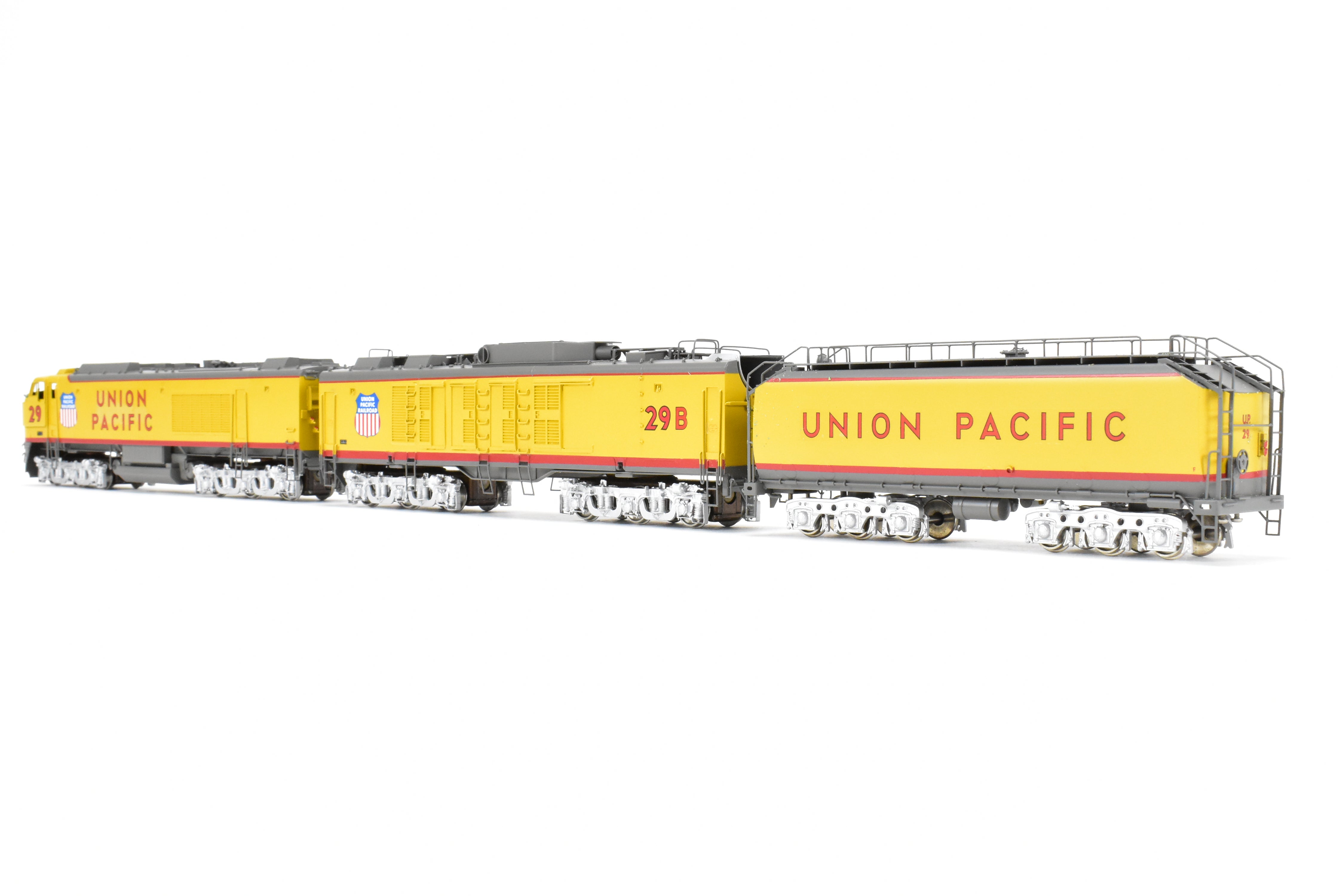 High - Quality HO Scale Brass Alco Models Union Pacific 3 - Unit Gas Turbine Electric Locomotive Set - Professionally Painted #29 & 29B