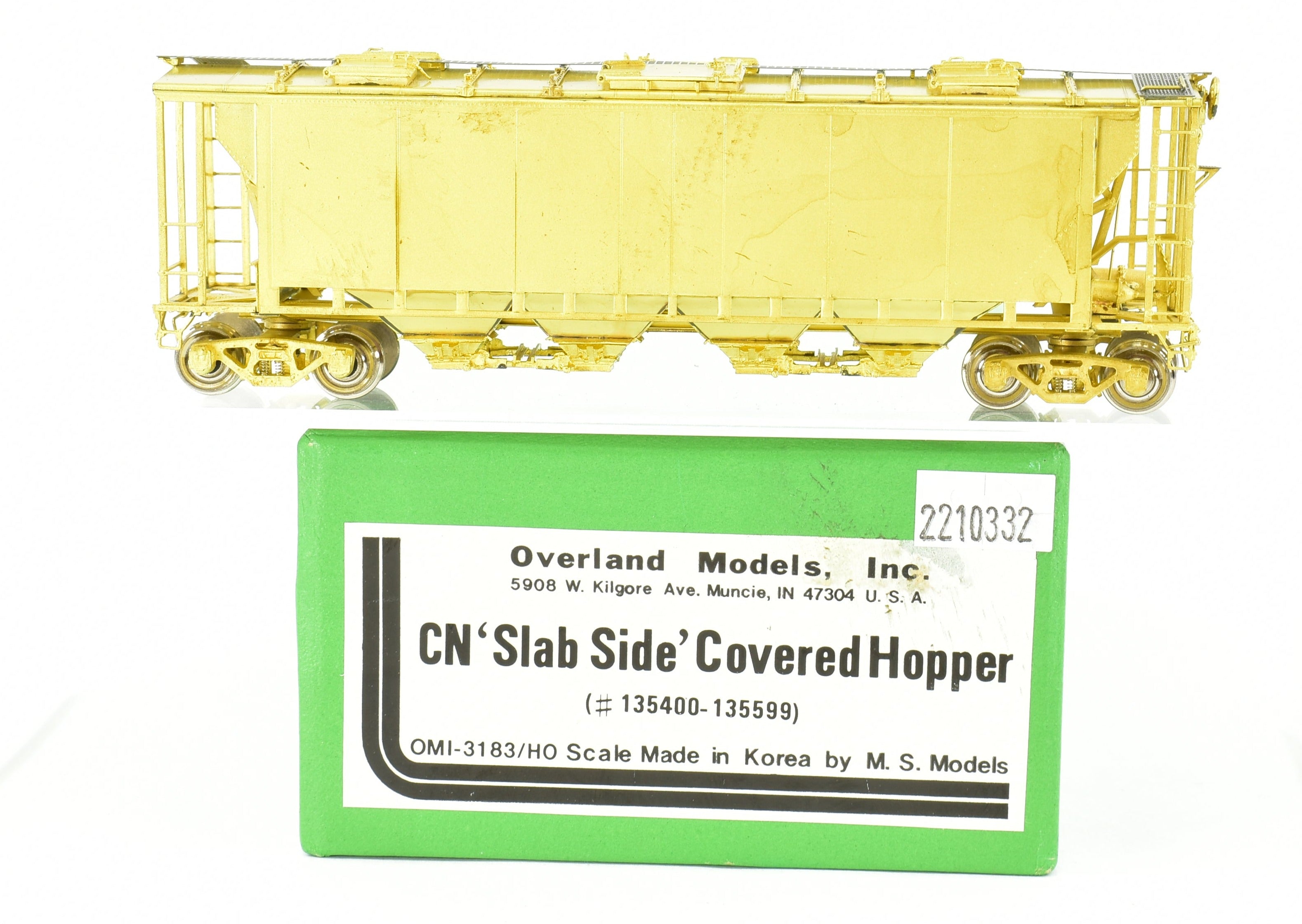 HO Scale Brass OMI - Overland Models, Inc. Canadian National Railway (CNR) Slab Side Covered Hopper Model Train Car