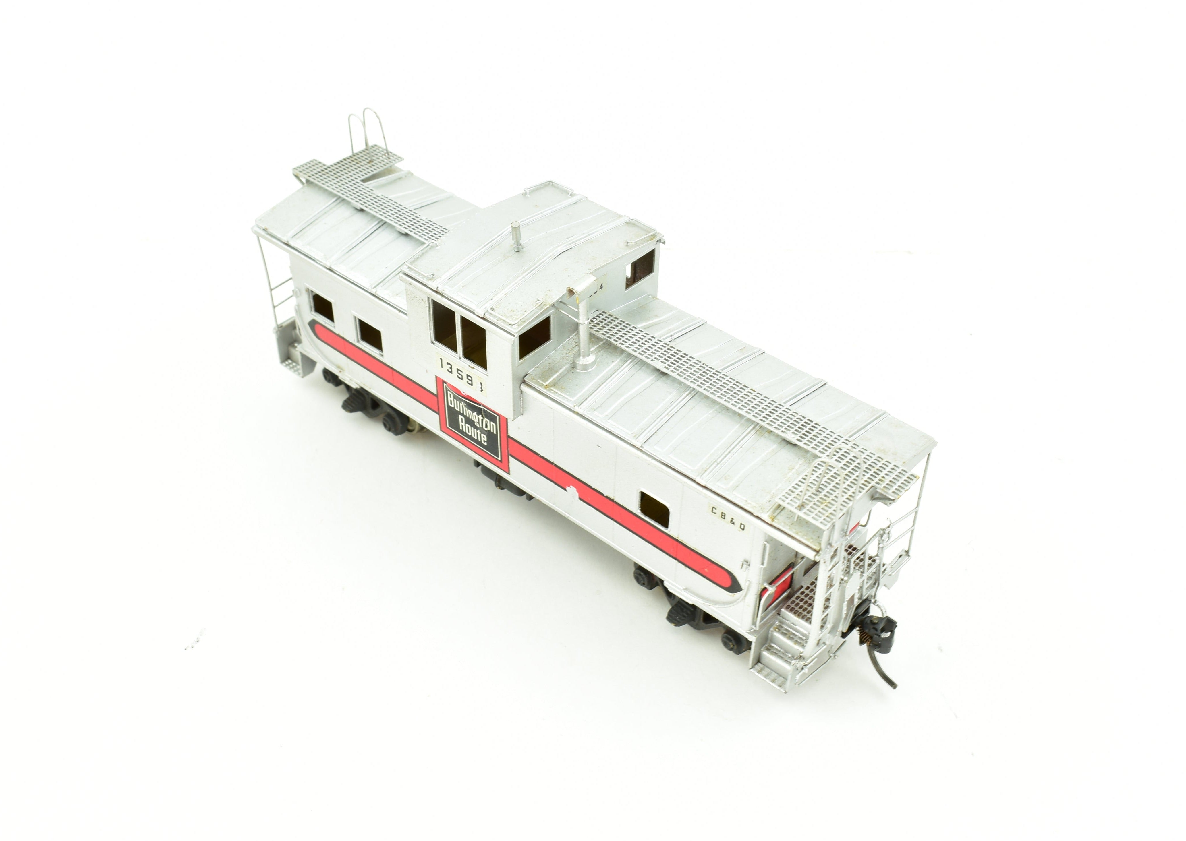 HO Scale Brass Model of Oriental Limited CB&Q - Burlington Route NE - 13 Wide Vision Waycar Steel Caboose CP for Model Train Enthusiasts