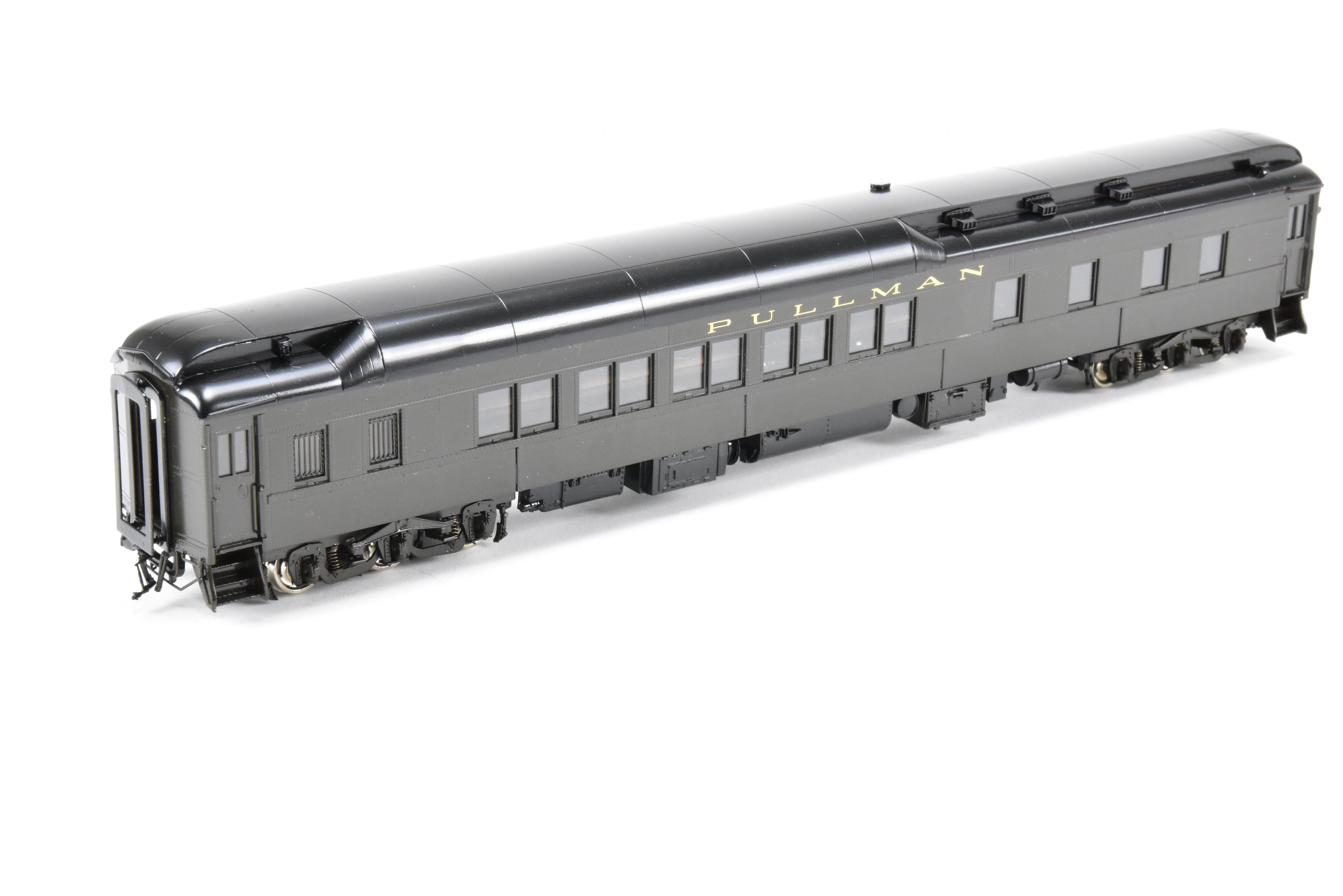 HO Scale Brass Precision Scale Co. Pullman 80-Foot Sleeper Model with 10-1-2 Plan 3585a, Featuring Mechanical Air Brine Equipment and Factory Lettering for Pullman