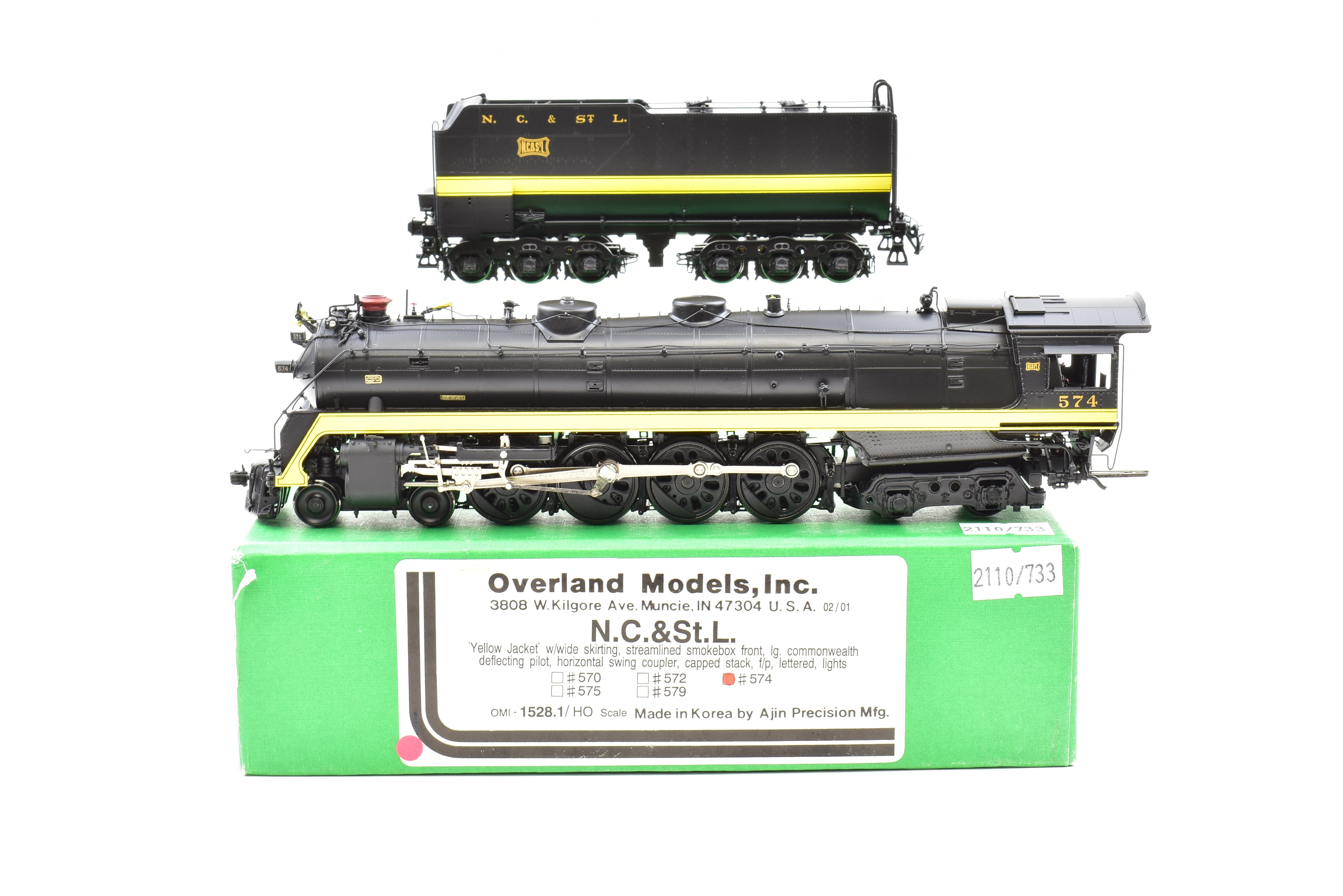 HO Brass OMI - Overland Models 4-8-4 Yellow Jacket No. 574 NC&StL