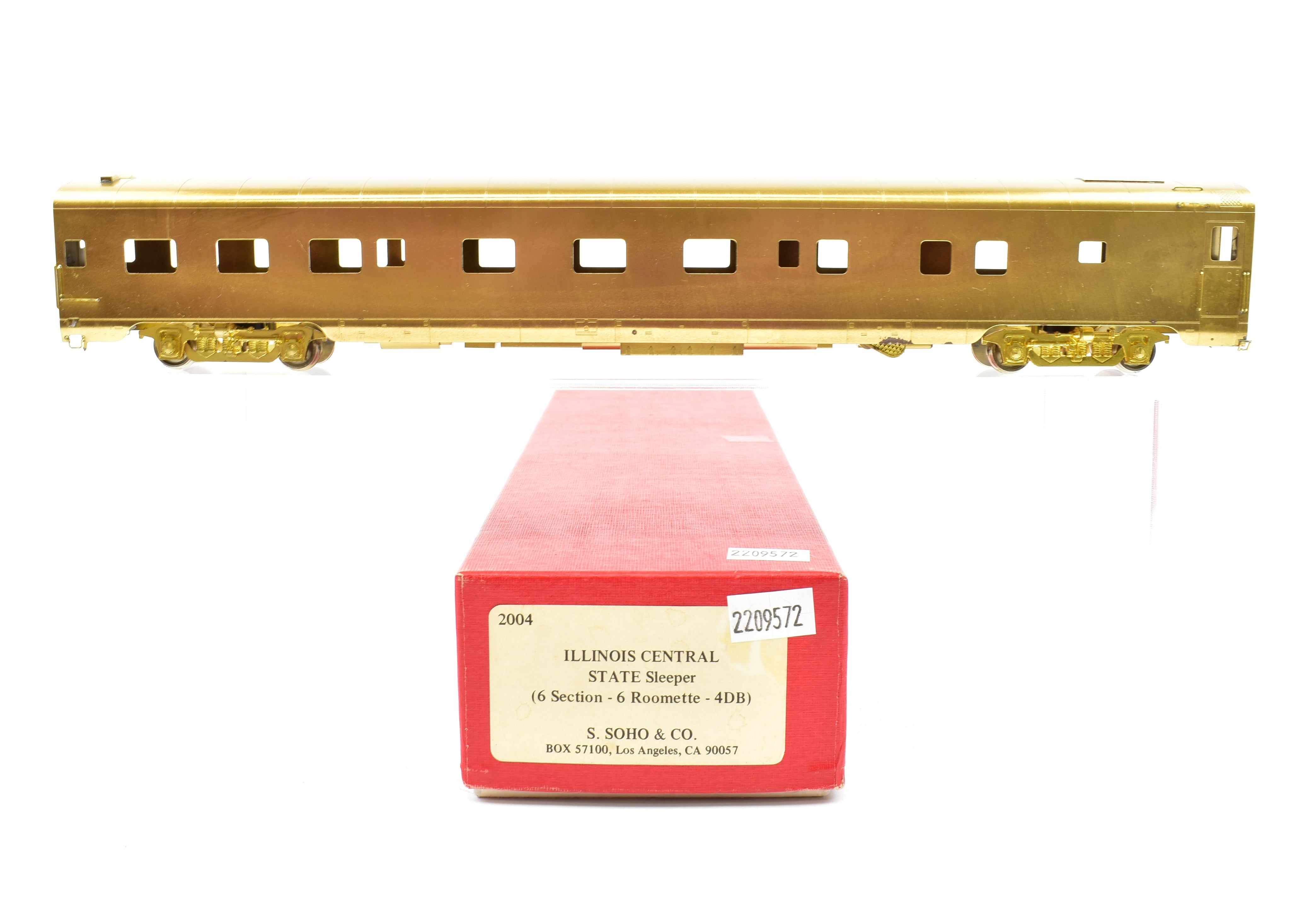 HO Scale Brass Model of S. Soho & Co. Illinois Central State Sleeper 6 - 6 - 4 for Train Enthusiasts