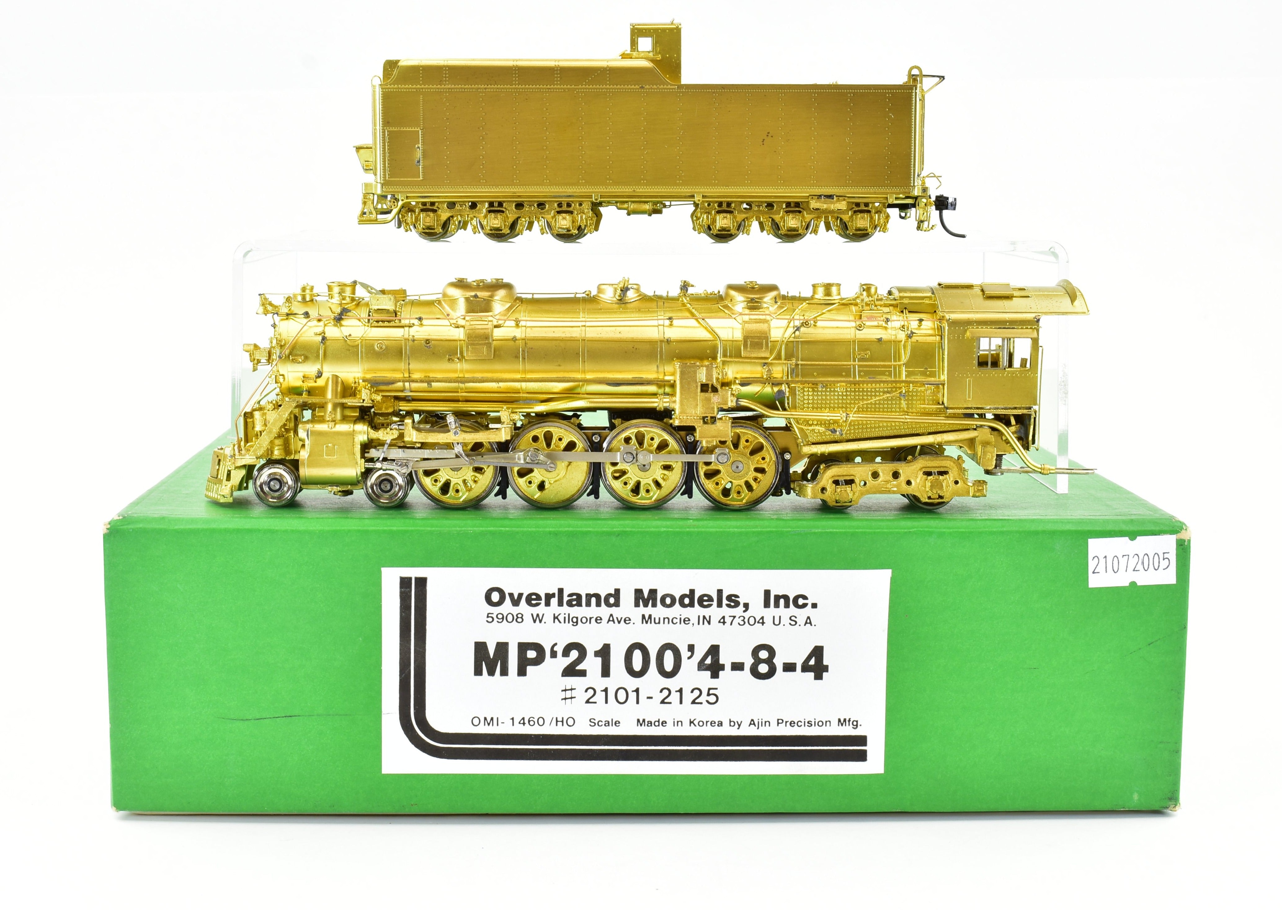 HO Scale Brass Model Train - Overland Models, Inc. Missouri Pacific 2100 4-8-4 Steam Locomotive by Ajin Precision