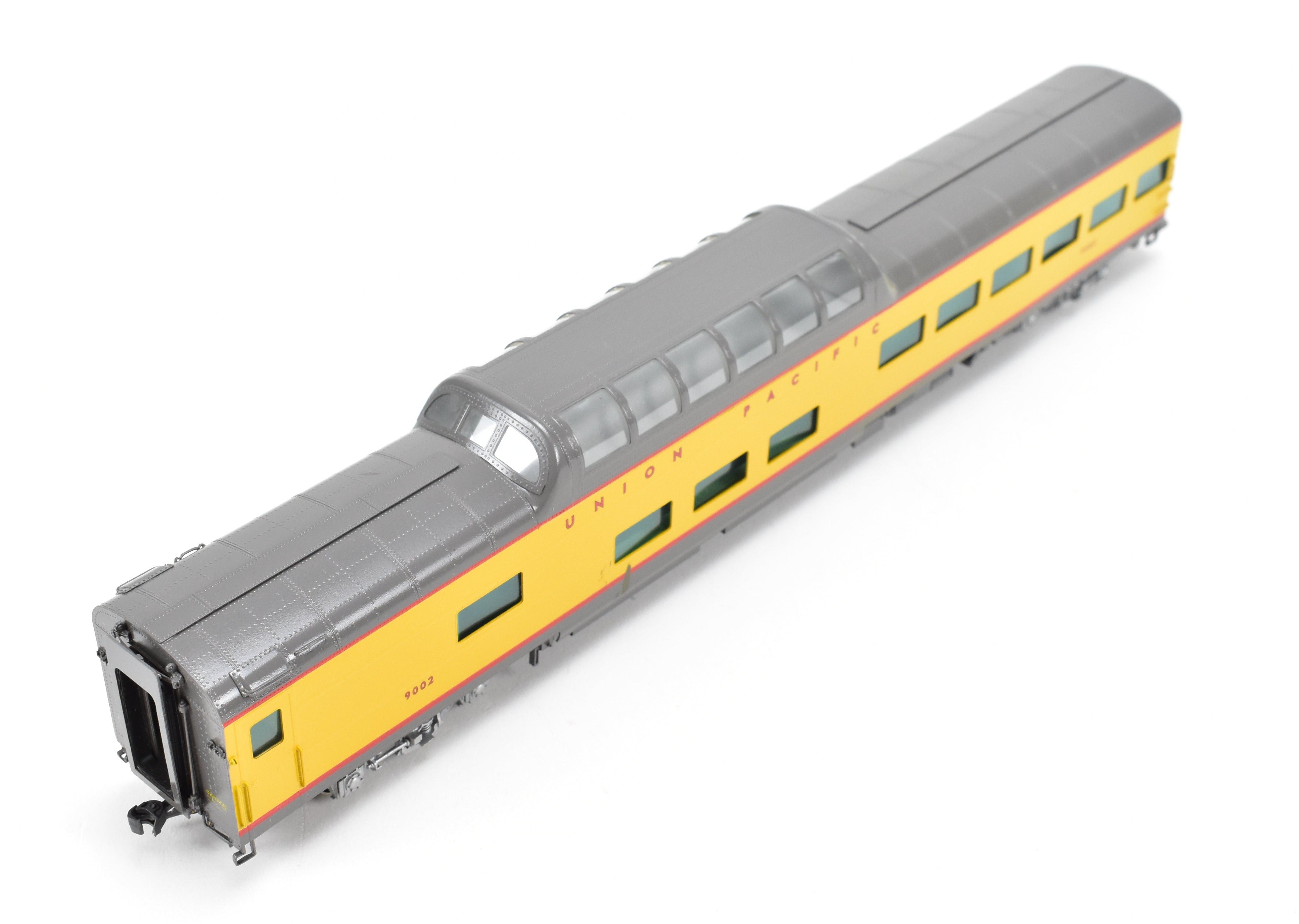 HO Scale Brass Model - Wasatch Model Co. Union Pacific ACF 1955 9000 Series Dome Lounge Observation Car Modified for Mid - Train Service, Car Number #9002