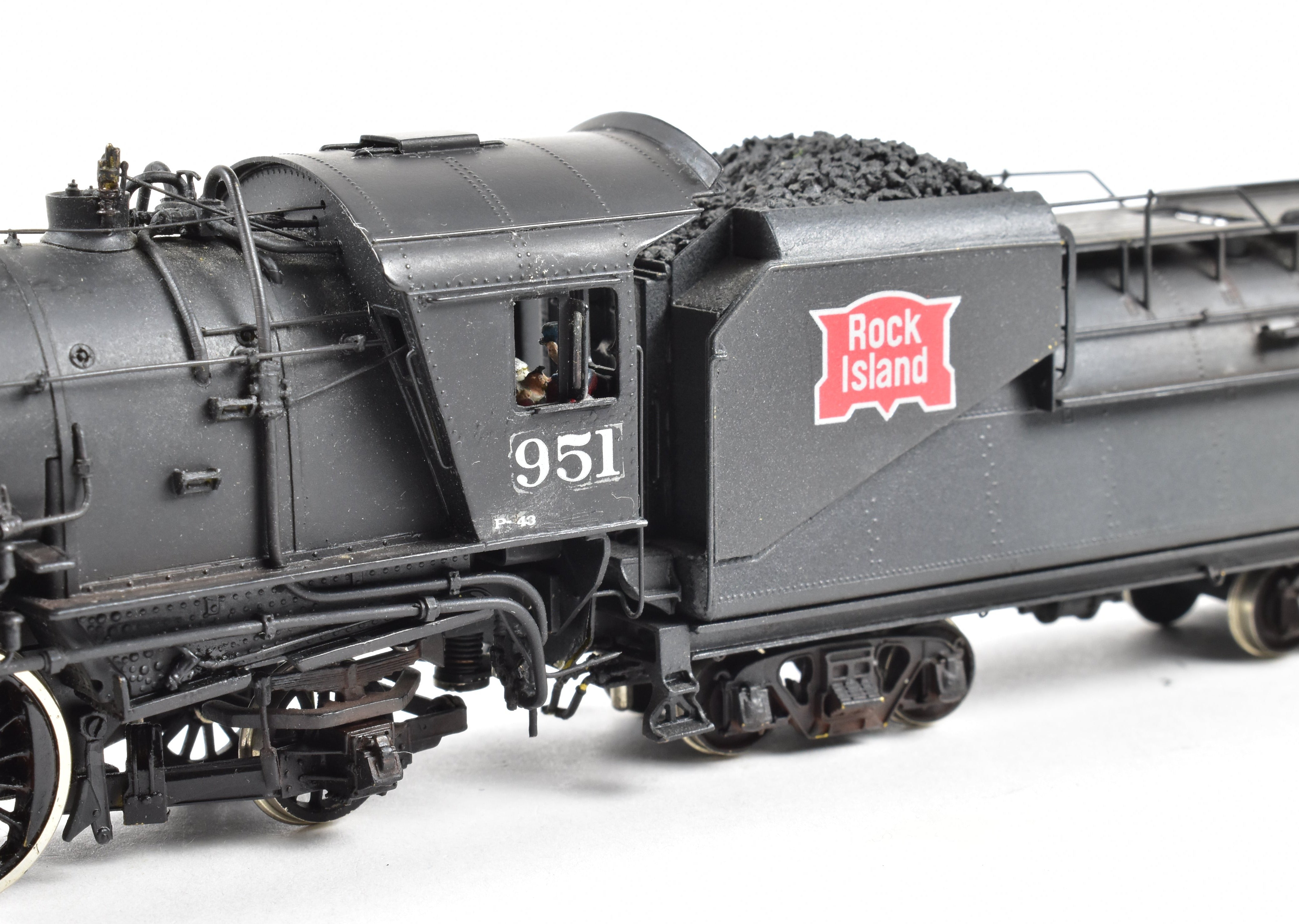 HO Scale Brass Model Train - Overland Models CRI&P Rock Island P-42 4-6-2 Pacific Steam Locomotive CP #951 Weathered with Authentic Detailing