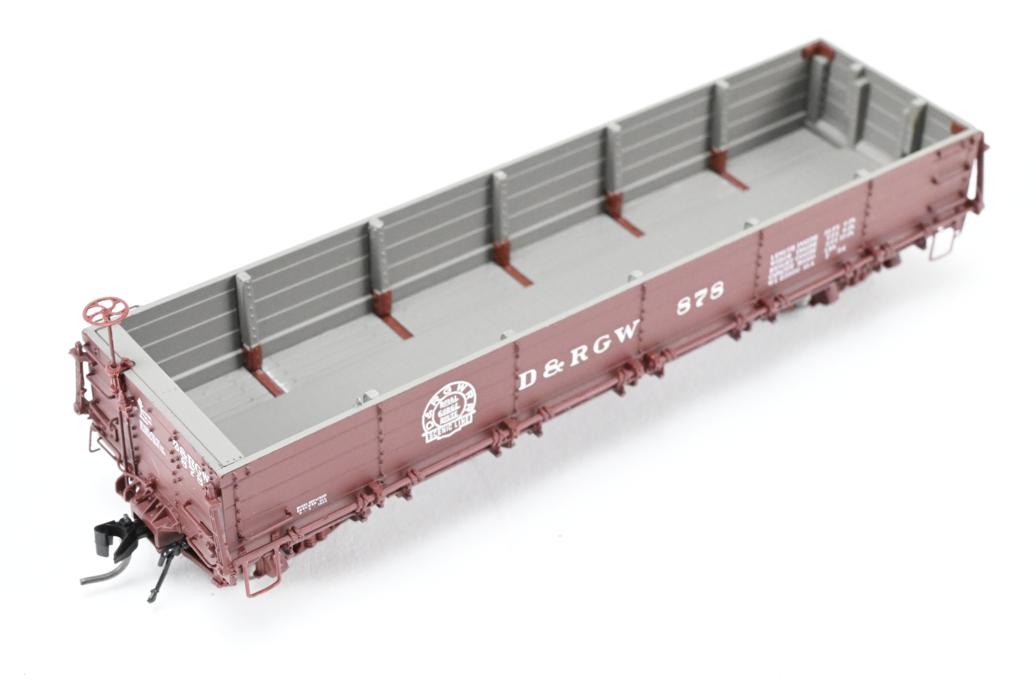 HOn3 Blackstone Models D&RGW - Denver & Rio Grande Western Brown Drop - Bottom Gondola No. 878