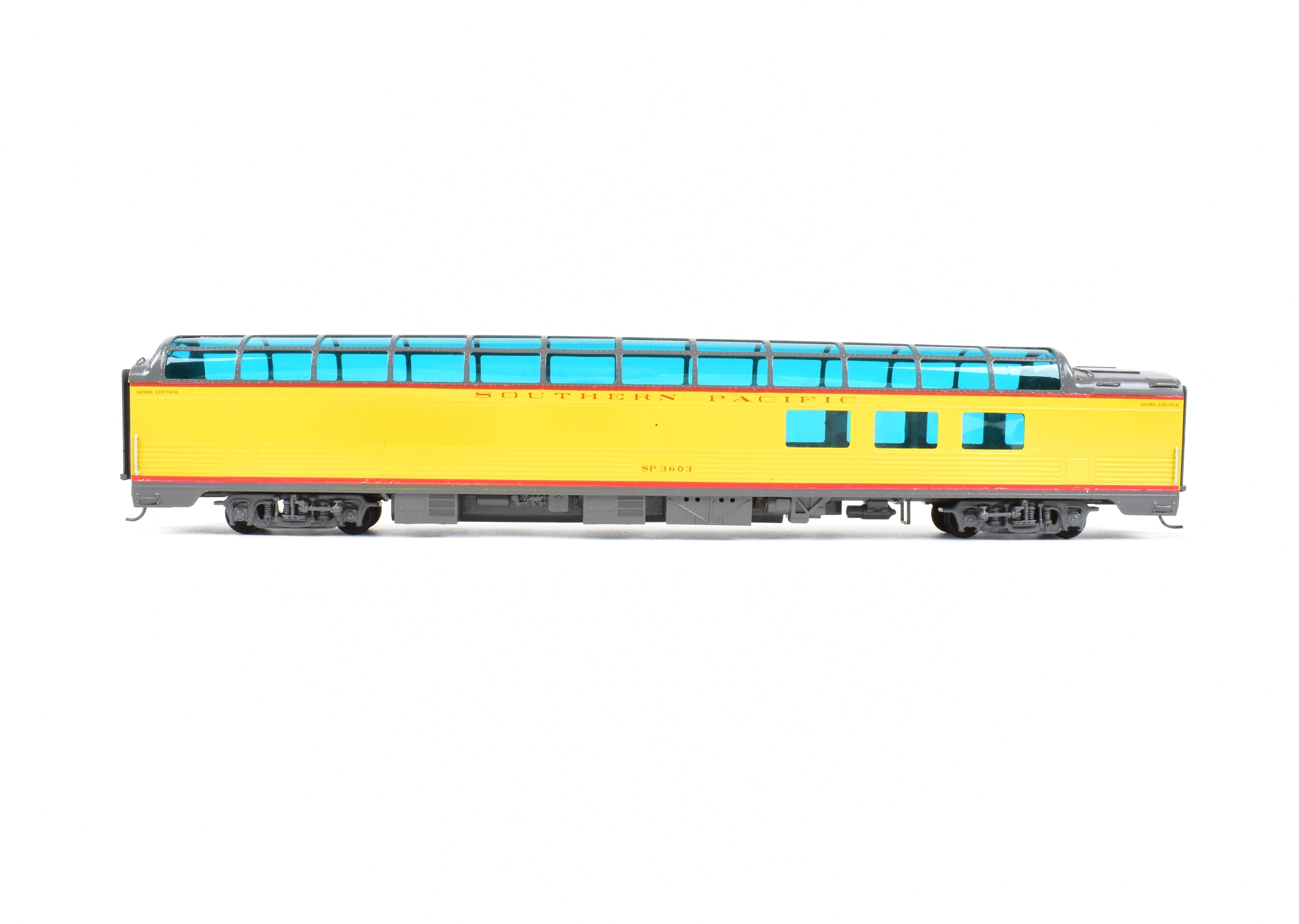 High - Quality HO Scale Brass Model Railroad Car - Southern Pacific 3/4 Dome #3603 with Corrugated Design, Custom Painted and Upgraded for Soho SP