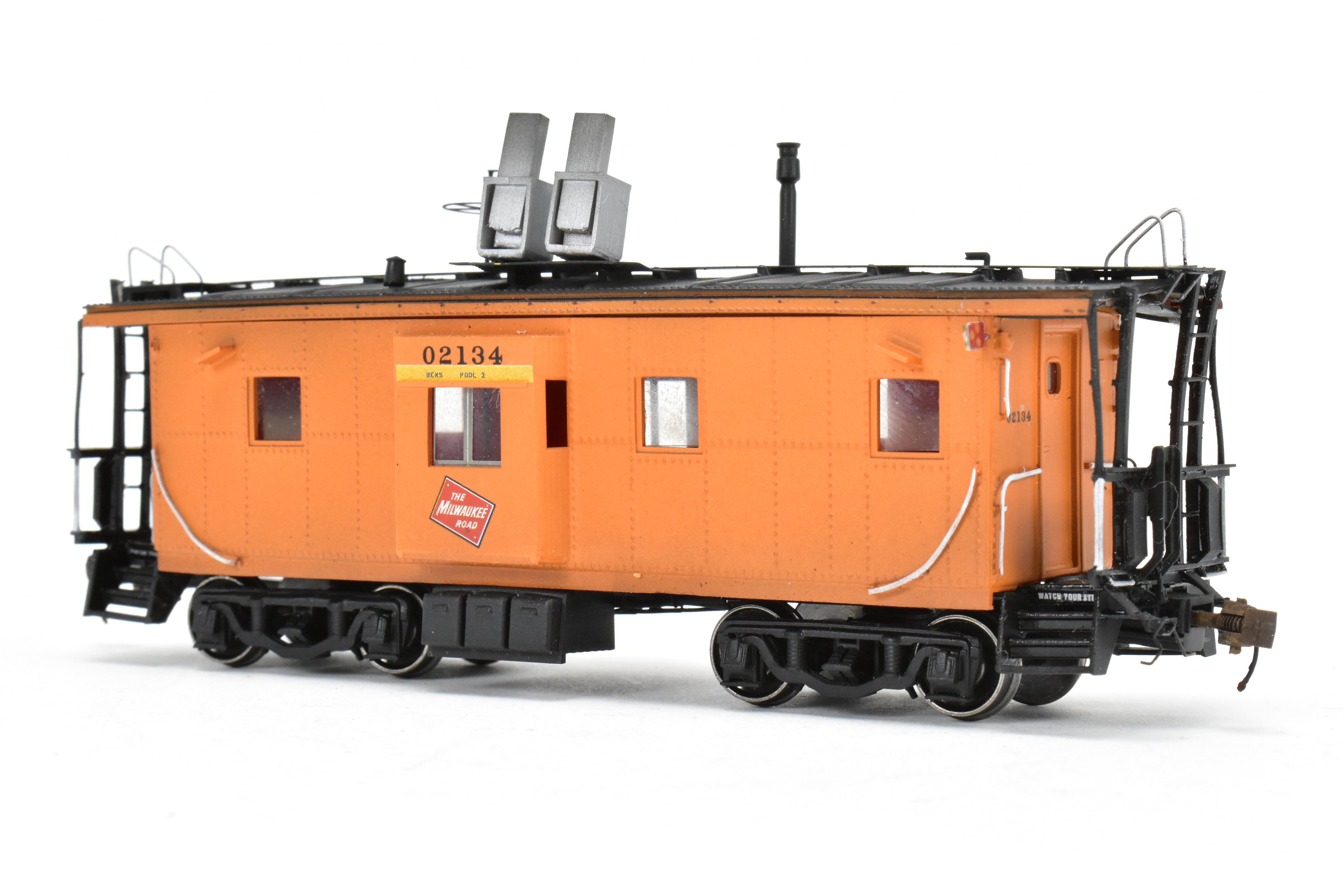 HO Scale 3D Printed Custom Painted Milwaukee Road Thrall Bay Window Caboose Model