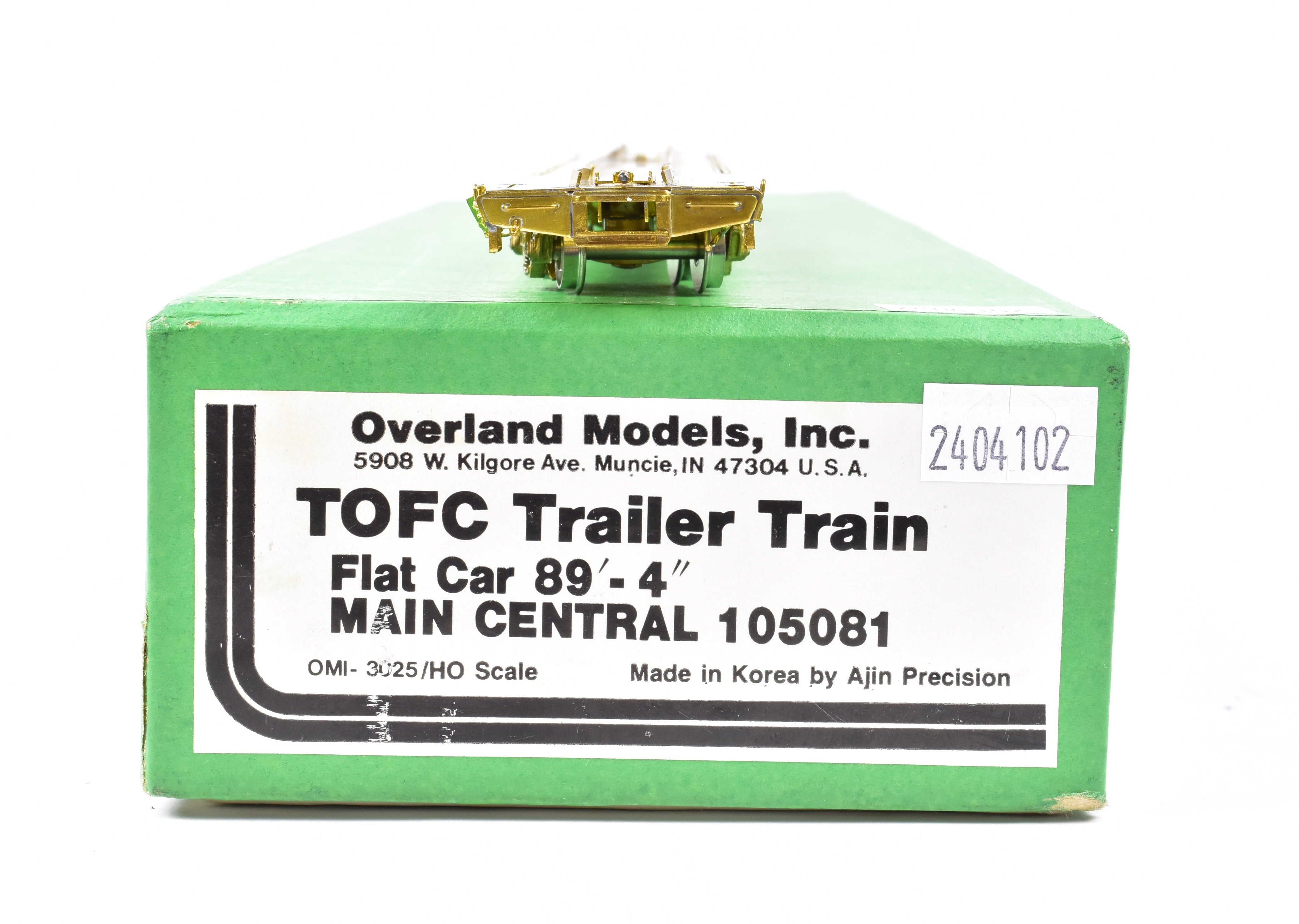 HO Scale Brass OMI - Overland Models, Inc. Maine Central (MEC) TOFC Trailer Train Flat Car Measuring 89 Feet and 4 Inches