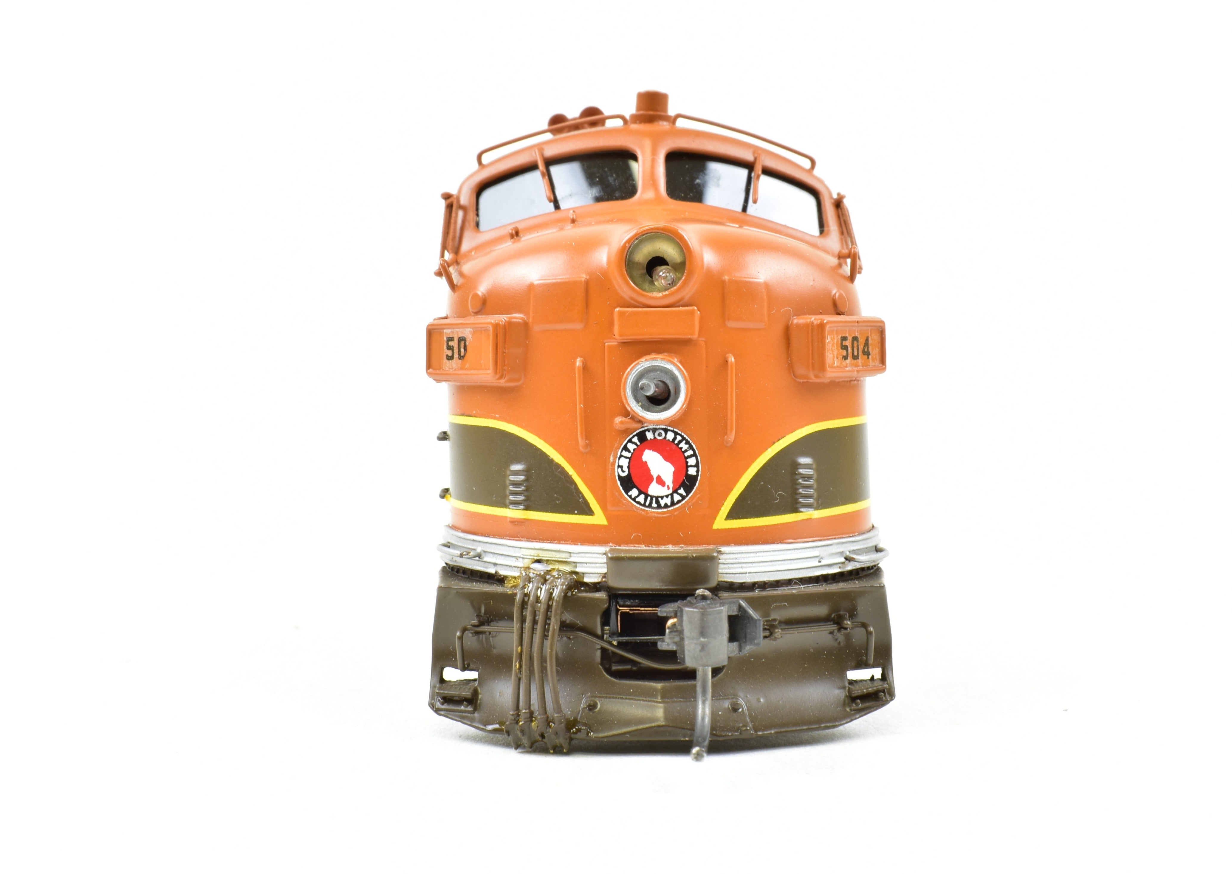 HO Scale Brass Model Train - Oriental Limited GN - Great Northern EMD E7A 2000 HP Standard Factory Painted Locomotive #504