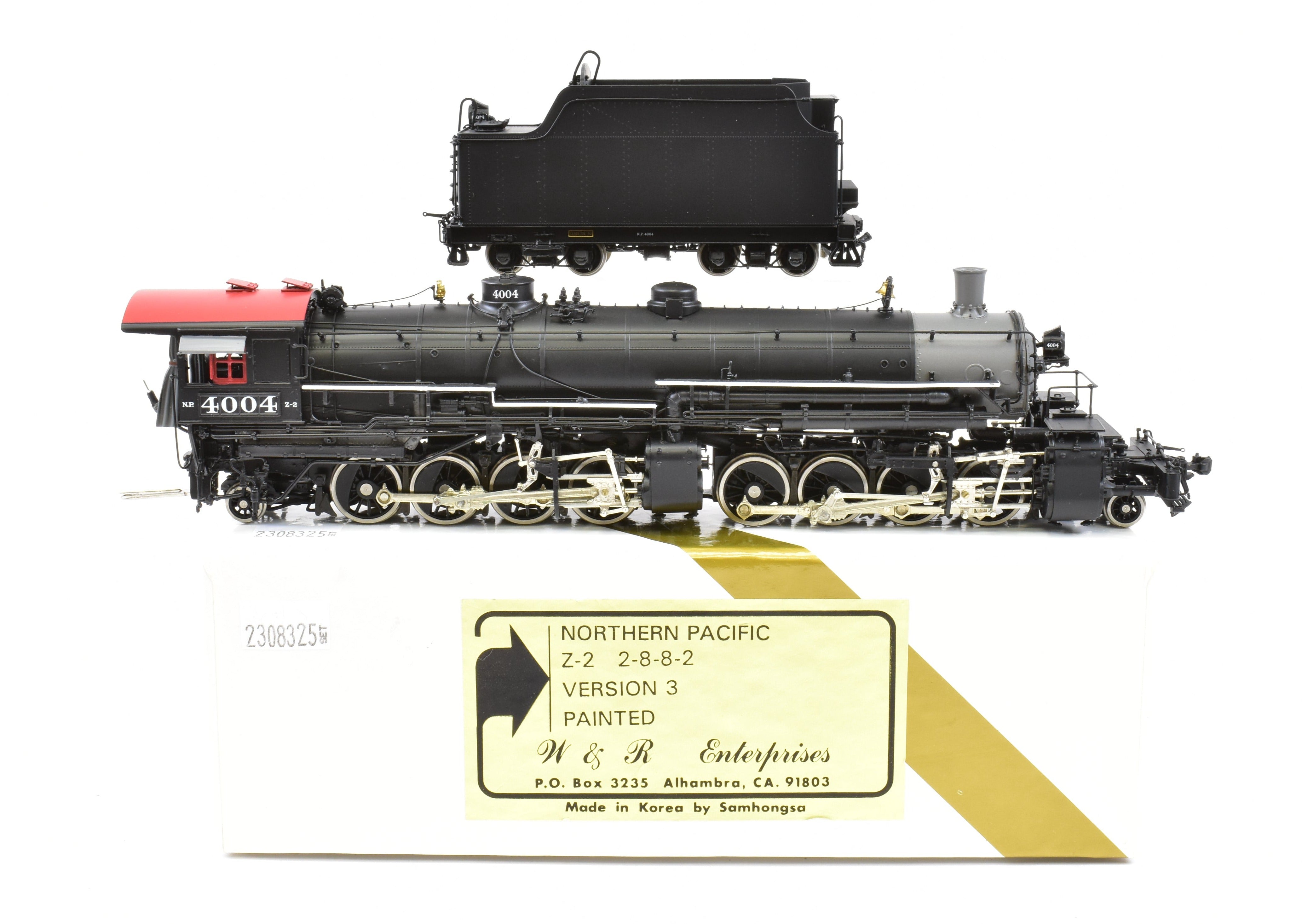 HO Scale Brass Model Train - W&R Enterprises Northern Pacific Class Z - 2 2 - 8 - 8 - 2 Version 3 Factory Painted Locomotive No. 4004