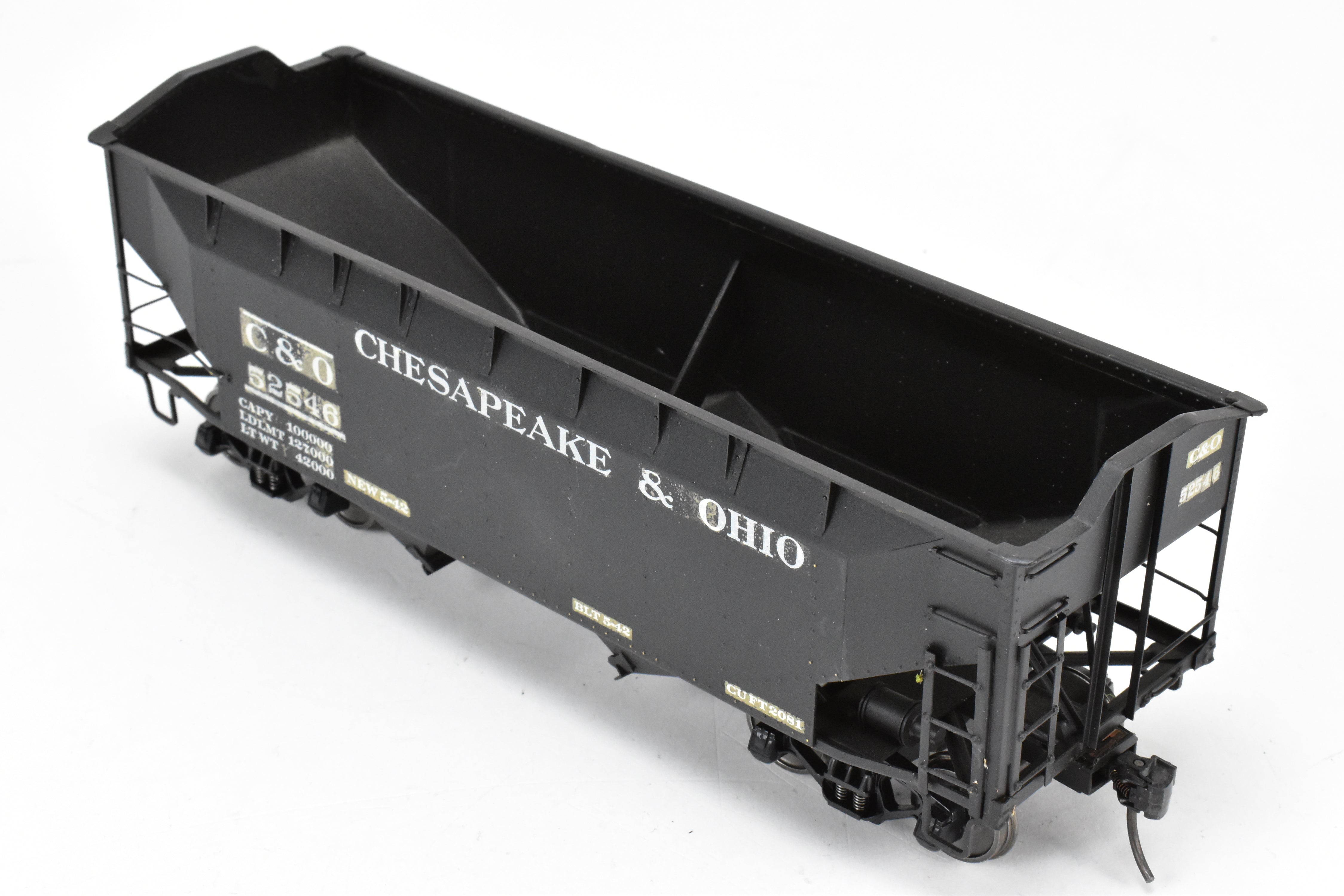 O Scale US Hobbies Brass C&O Offset Side Twin Hopper w/Peaked Ends, CP No. 52546
