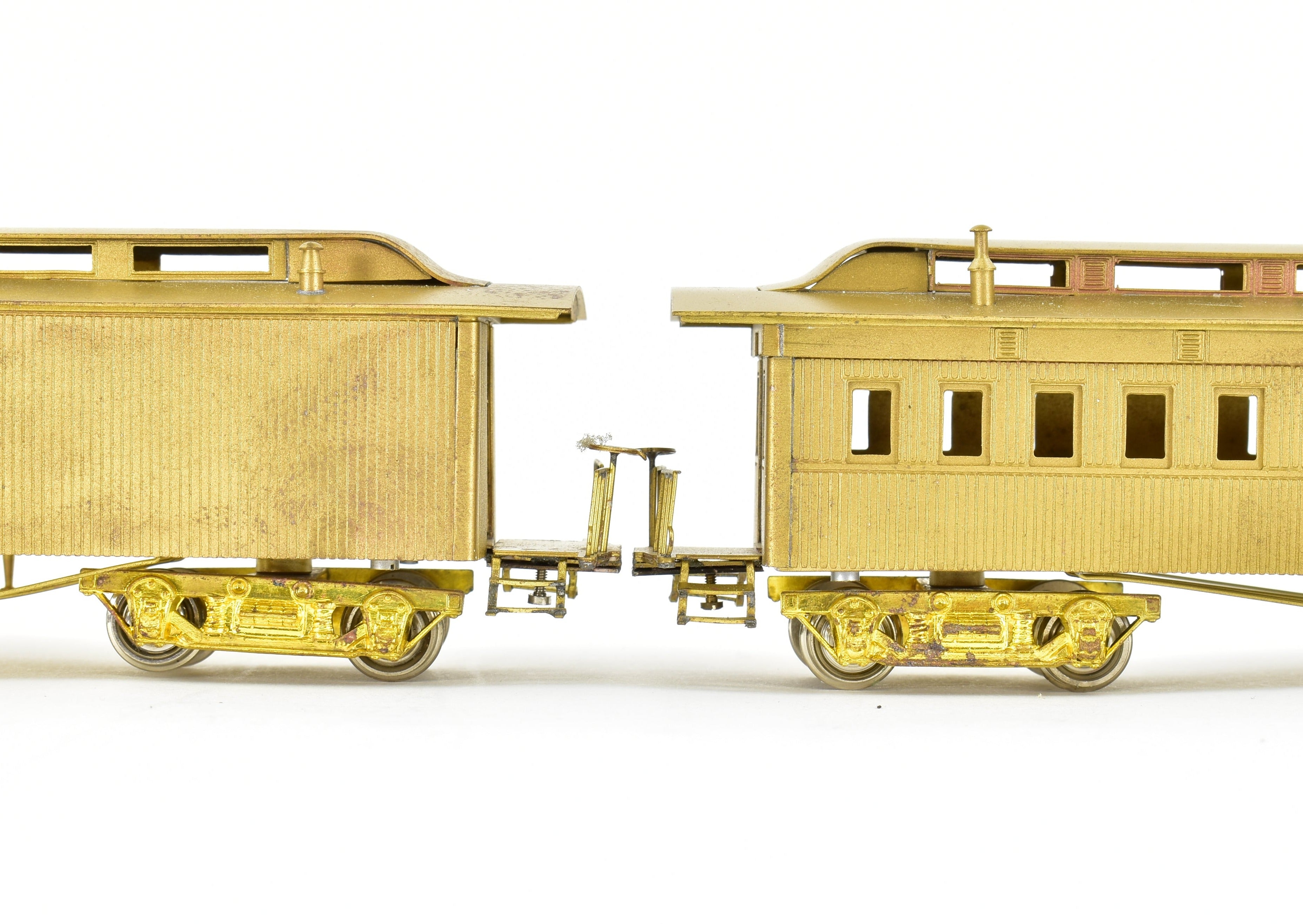 HO Scale Brass Gem Models Collectible Central Pacific Promontory Two - Car Set for Model Train Enthusiasts
