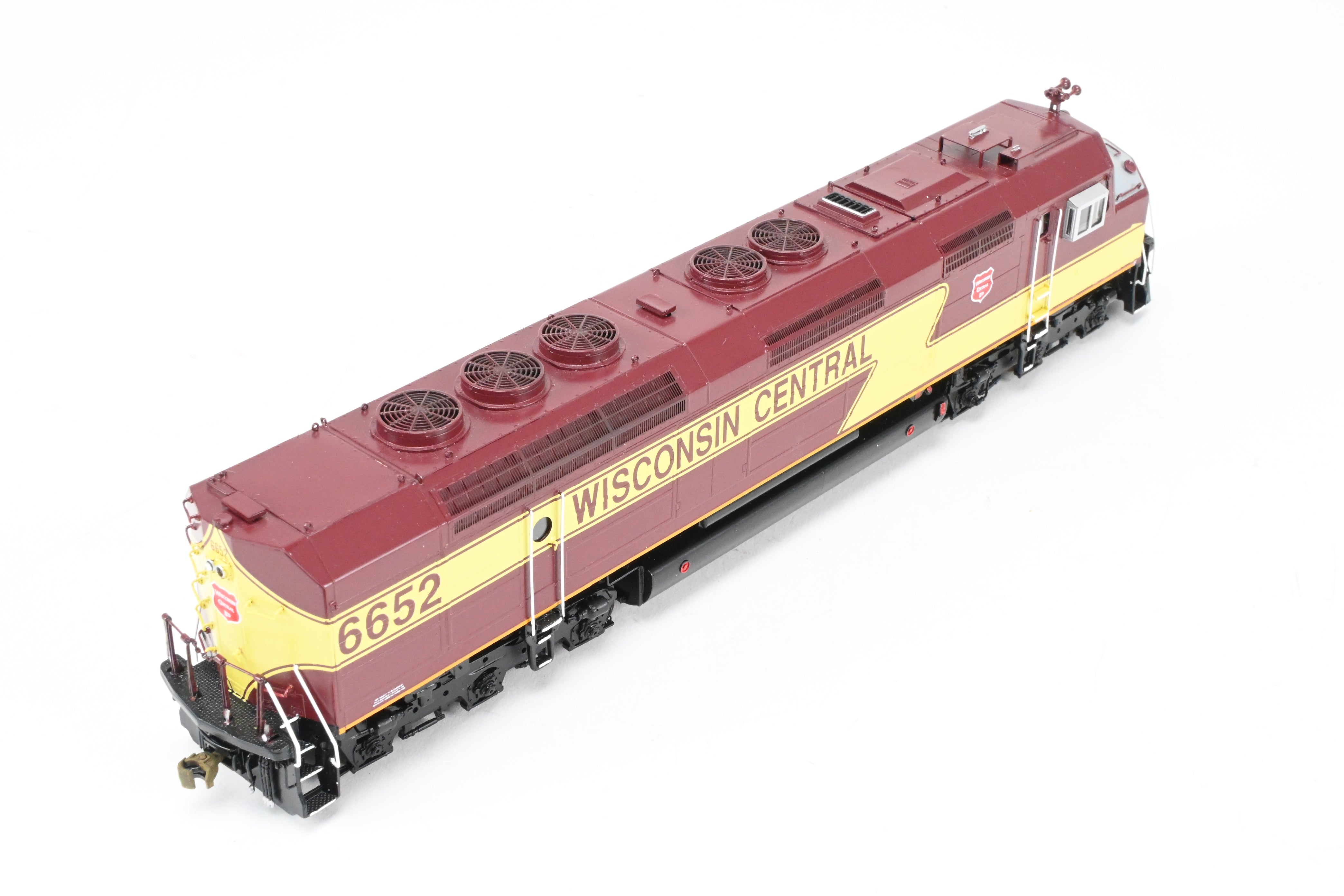 HO Brass OMI - Overland Models' Wisconsin Central EMD FP45 #6652 Maroon/Yellow w/Lights