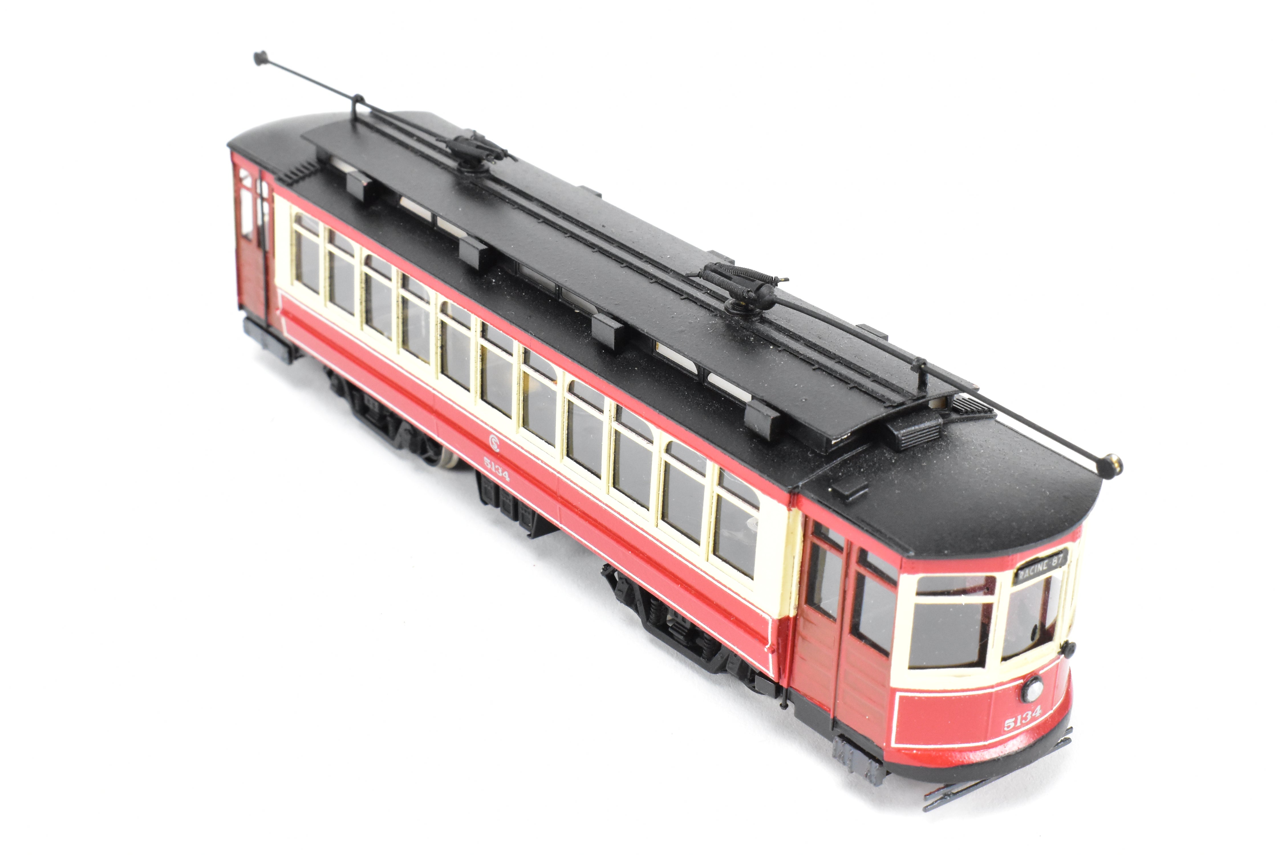 HO Scale Brass Interurban Model - Fairfield Models 347 CSL Chicago Surface Lines Short Brill Car with Custom Paint Job, Road Number 5124, in REBOXX Packaging