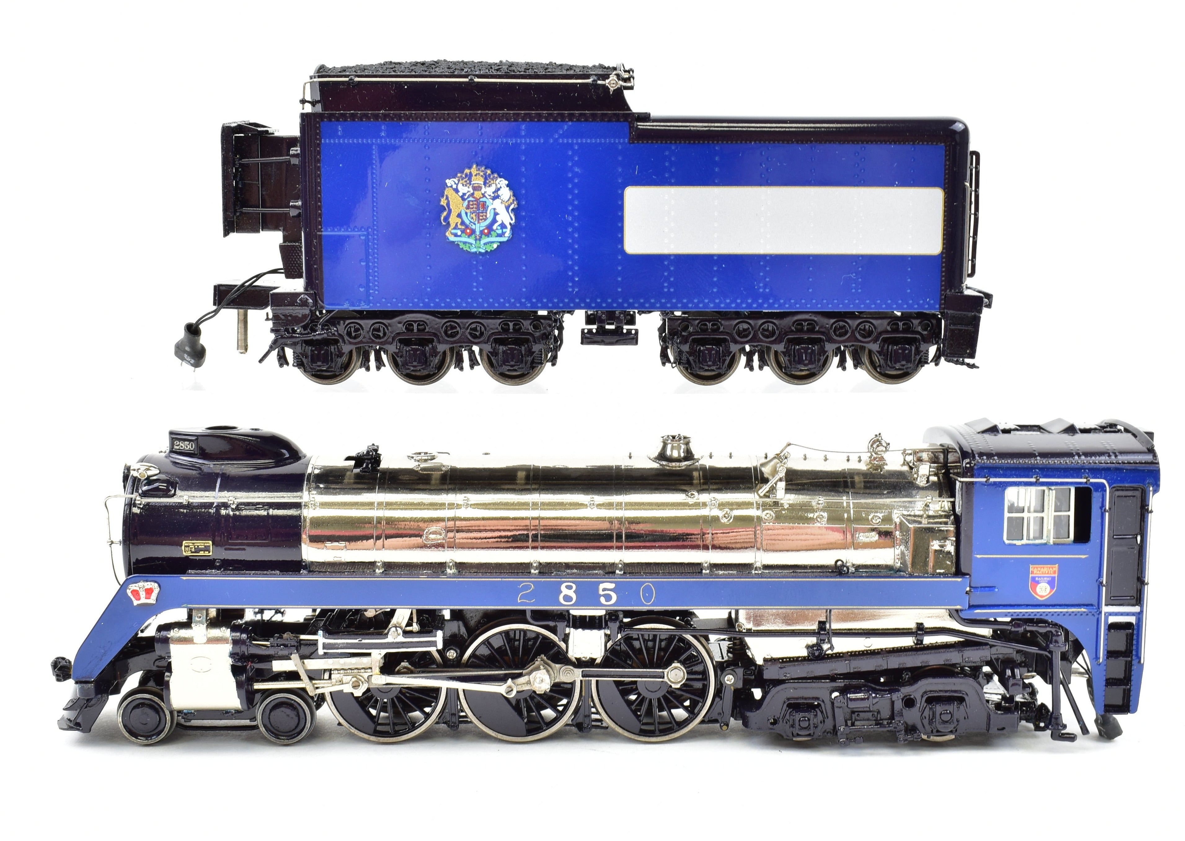 HO Scale Brass Model Train - Van Hobbies CPR Canadian Pacific Railway 4-6-4 Class H1d Royal Hudson 1939 Royal Service Locomotive with Factory Painted Road Number 2850