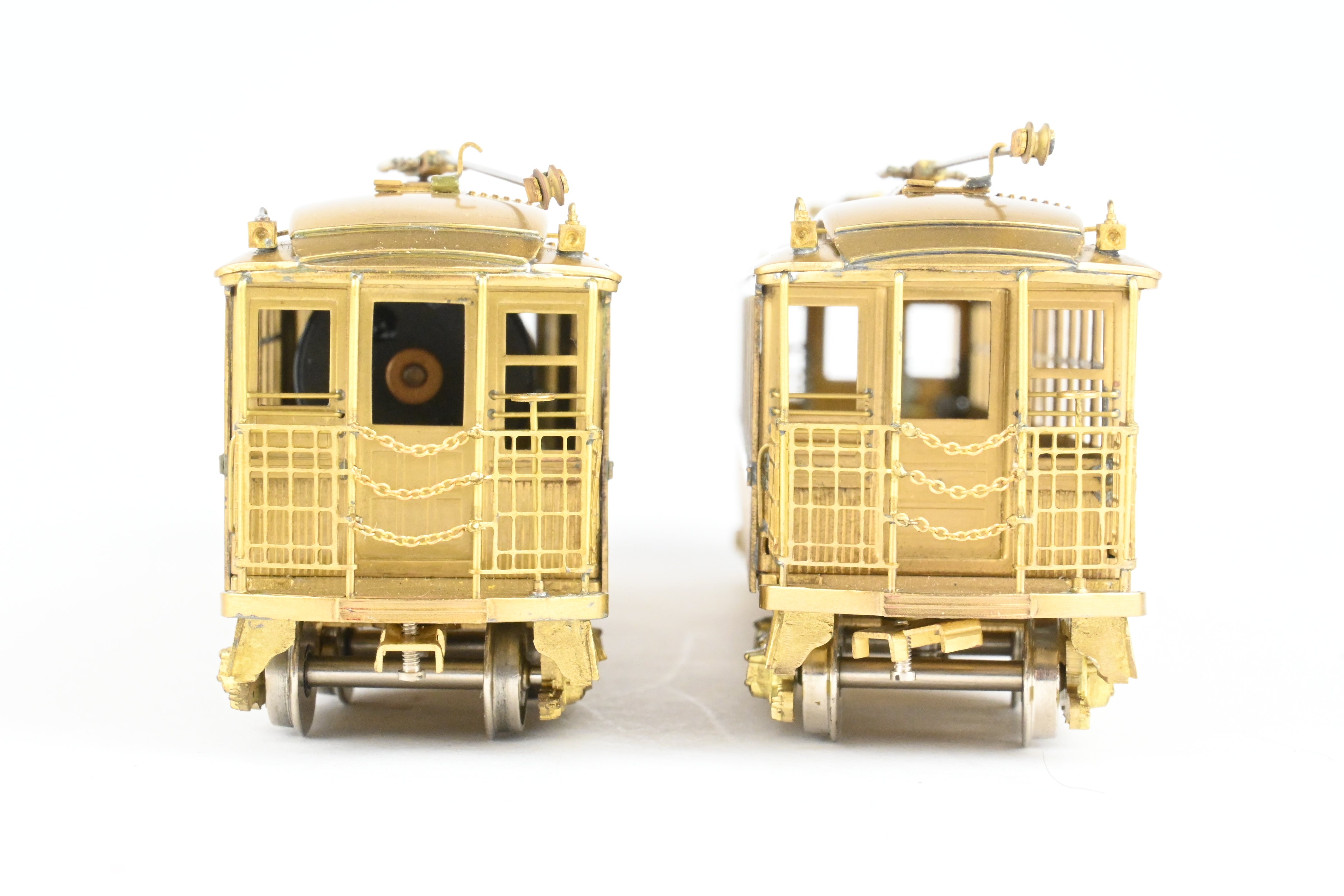 High - Quality HO Scale Brass Model Train Set by WP Car Corp. - Brooklyn Rapid Transit/Brooklyn Union Elevated 1200 Equipped with Trolley Poles