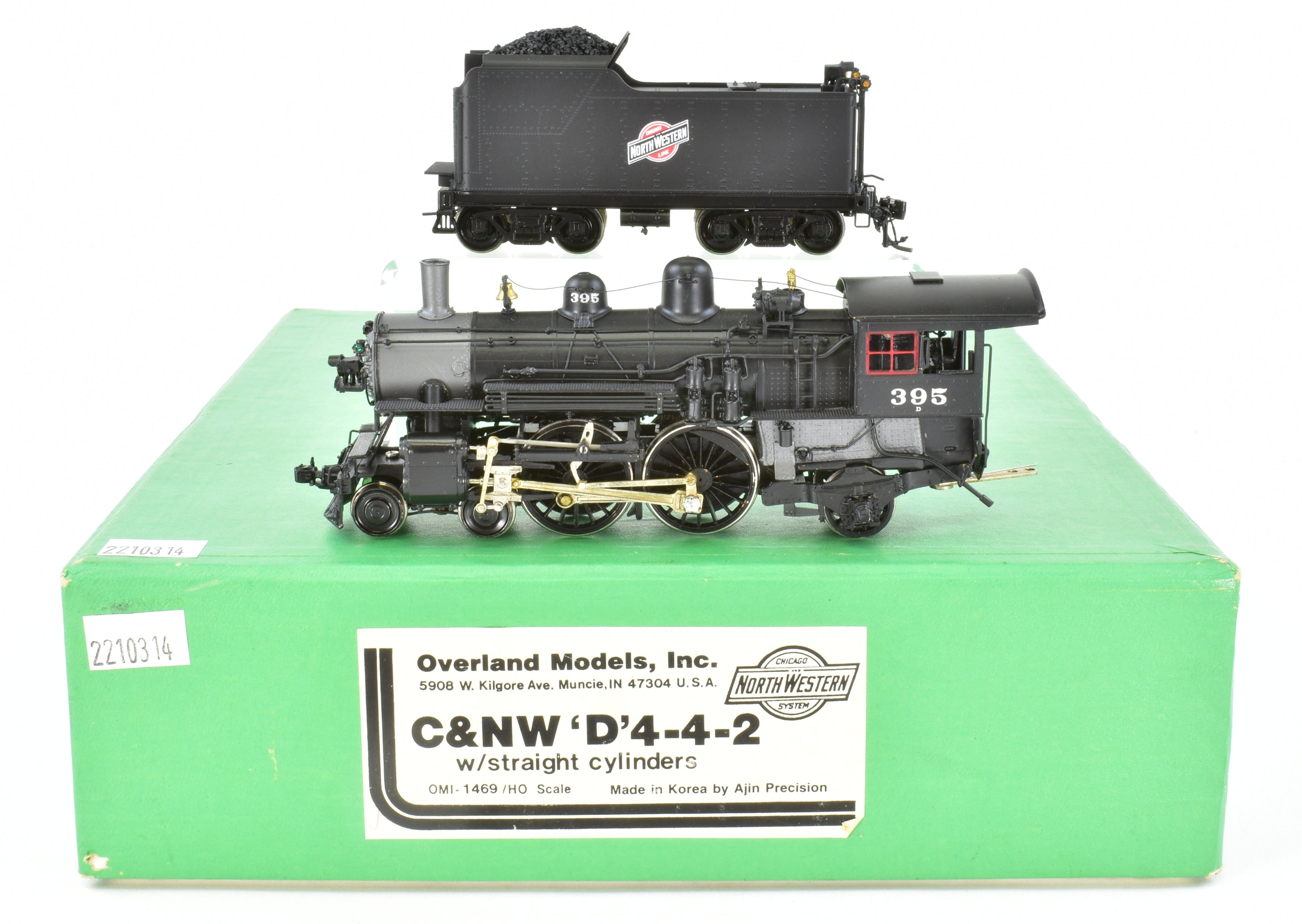 HO Scale Brass Model Train - Overland Models' Chicago & North Western D 4-4-2 Atlantic Professionally Painted Locomotive