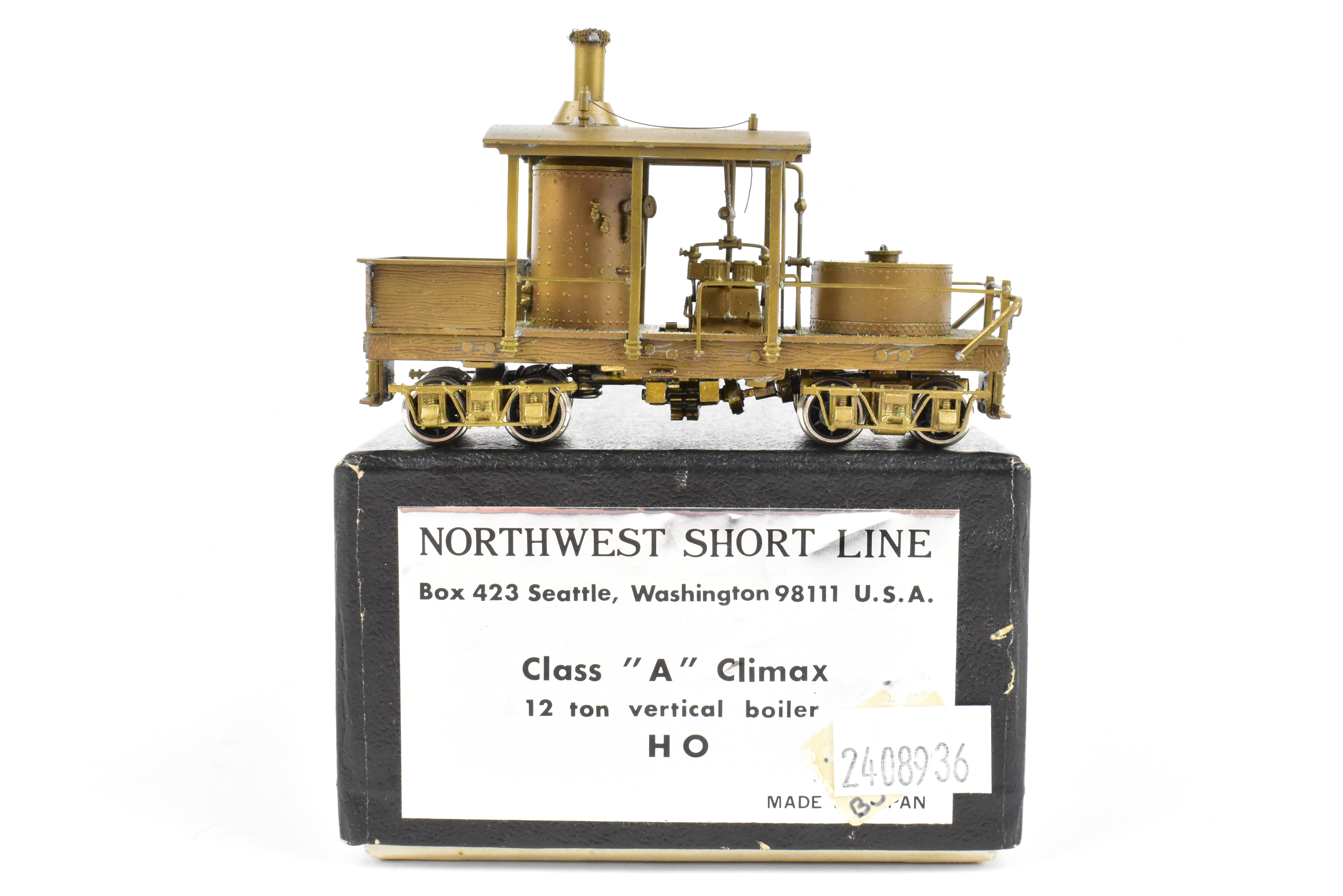 HO Scale Brass NWSL 12-Ton Climax Vertical Boiler Logging Locomotive