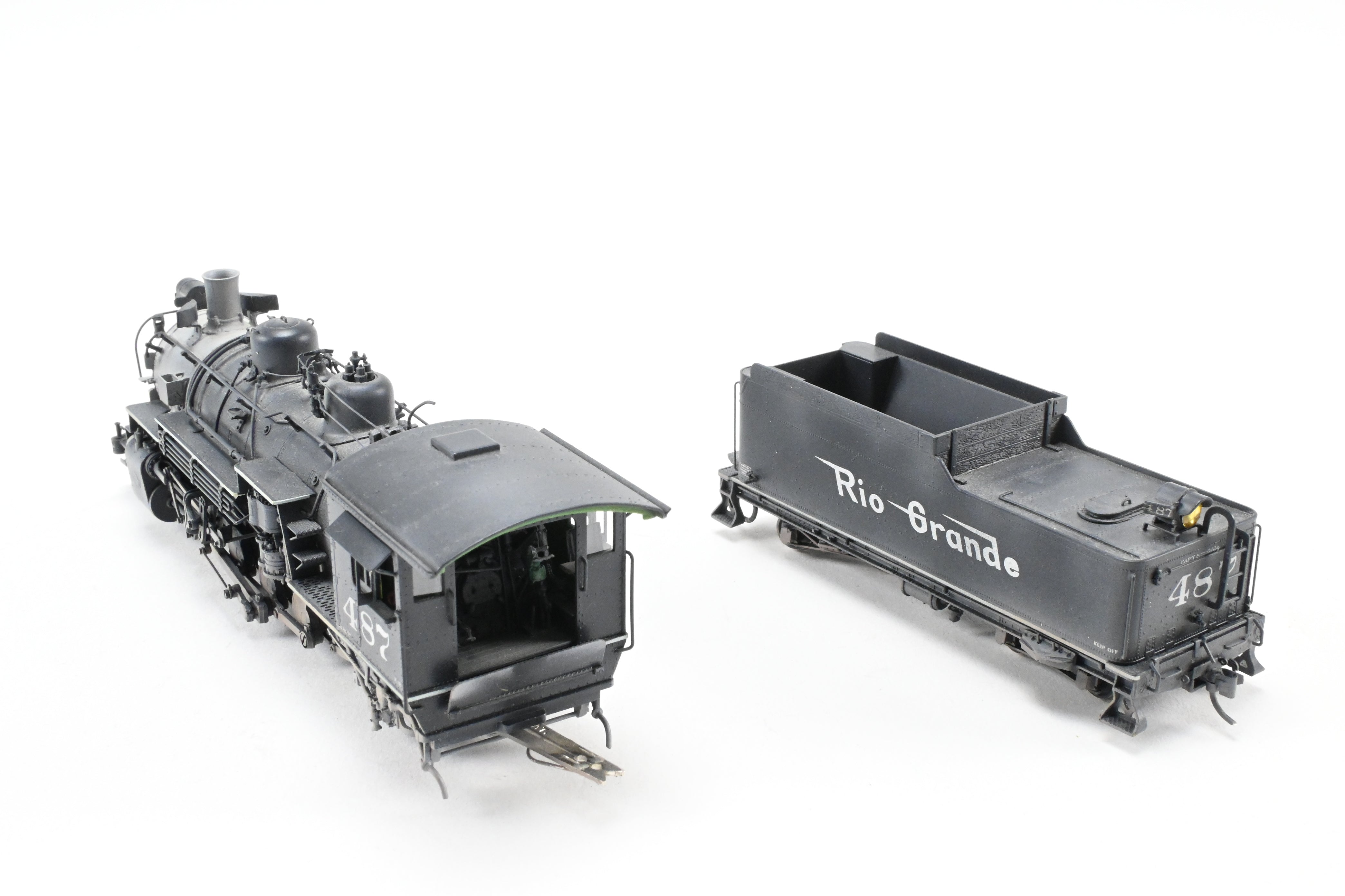 HOn3 Scale Brass Precision Model Train - Denver & Rio Grande Western K-36 CP No. 487 Flying Grande with Weathered Finish by Precision Scale Co.
