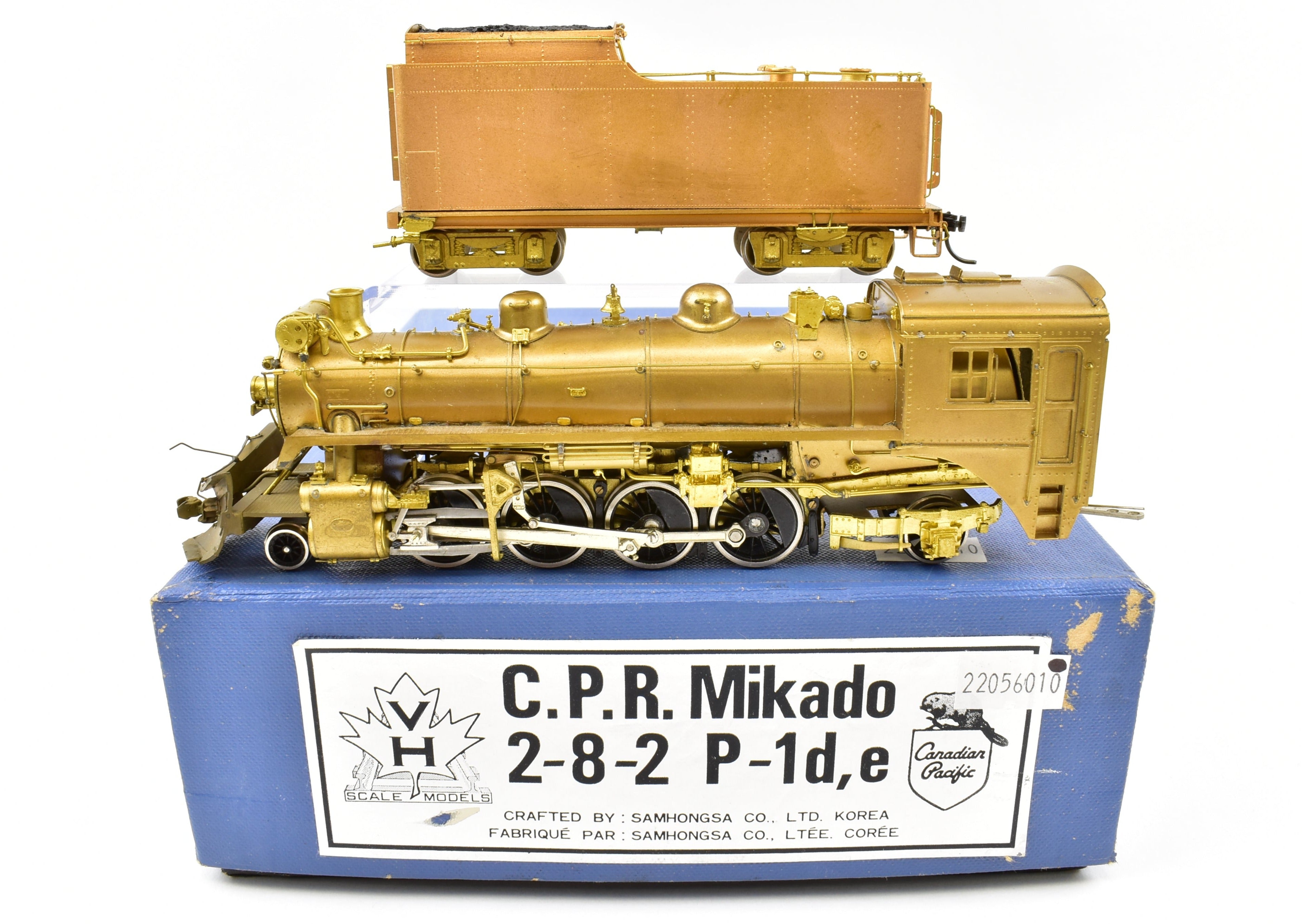 HO Scale Brass Model Train - Van Hobbies CPR Canadian Pacific Railway 2-8-2 P-1d, e Mikado First Run Tender Model