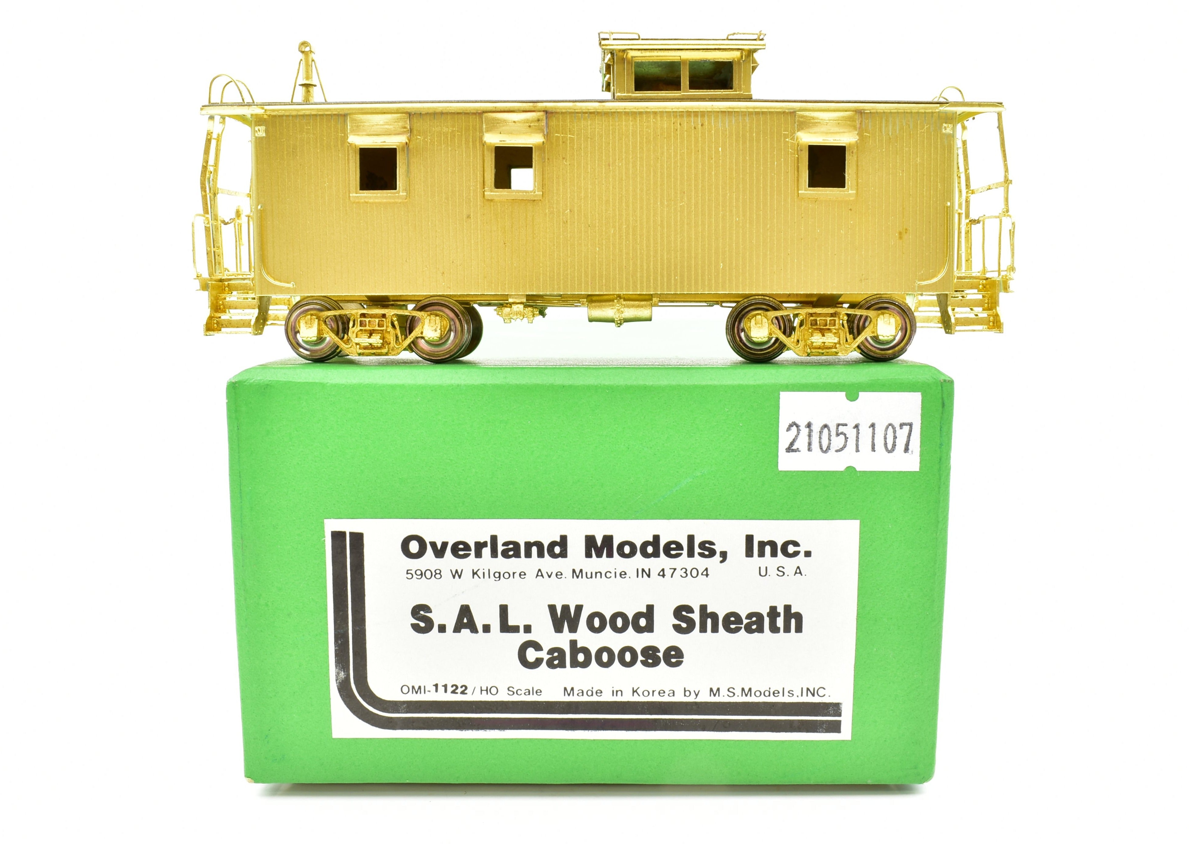HO Scale Brass Railroad Caboose Model - OMI (Overland Models, Inc.) SAL (Seaboard Air Line) Wood Sheath Design