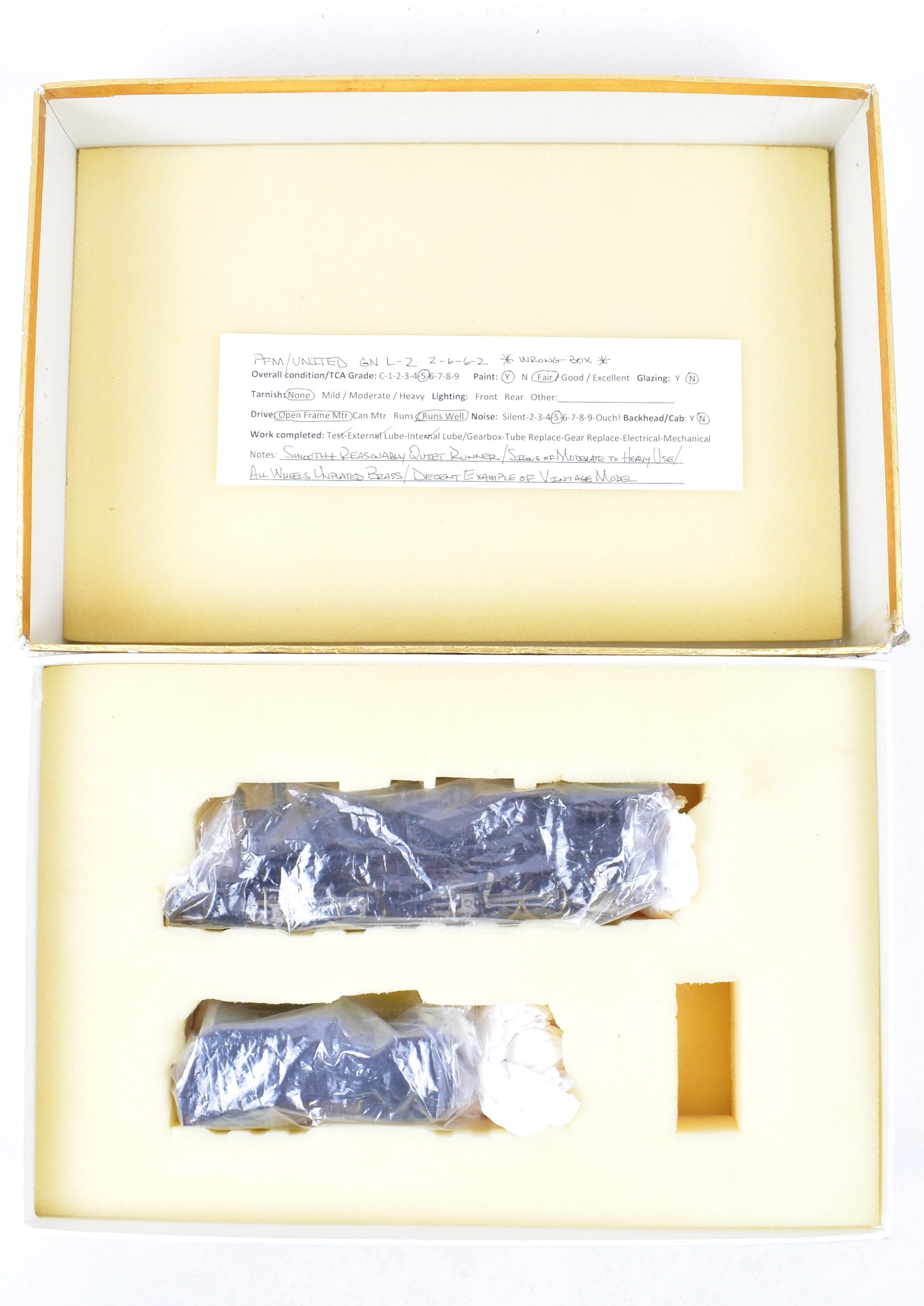 HO Scale Brass PFM - United Great Northern L - 2 Class 2 - 6 - 6 - 2 Crown Model Train, Painted Unlettered, with ReBoxx Packaging