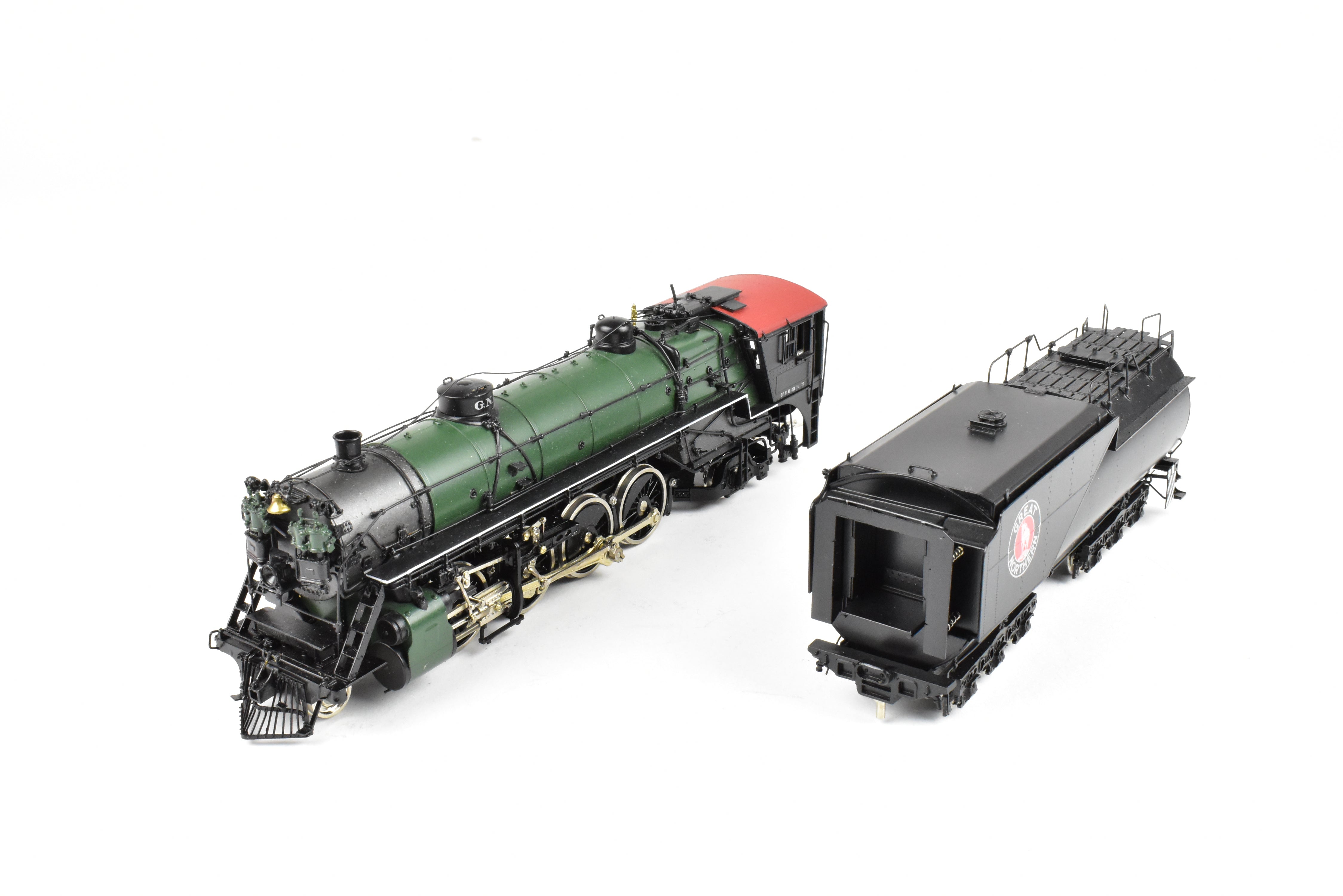 HO Scale Brass Model Train - Precision Scale Co. (PSC) Great Northern Class O - 7 with Vestibule Cab 2 - 8 - 2 Freight Locomotive
