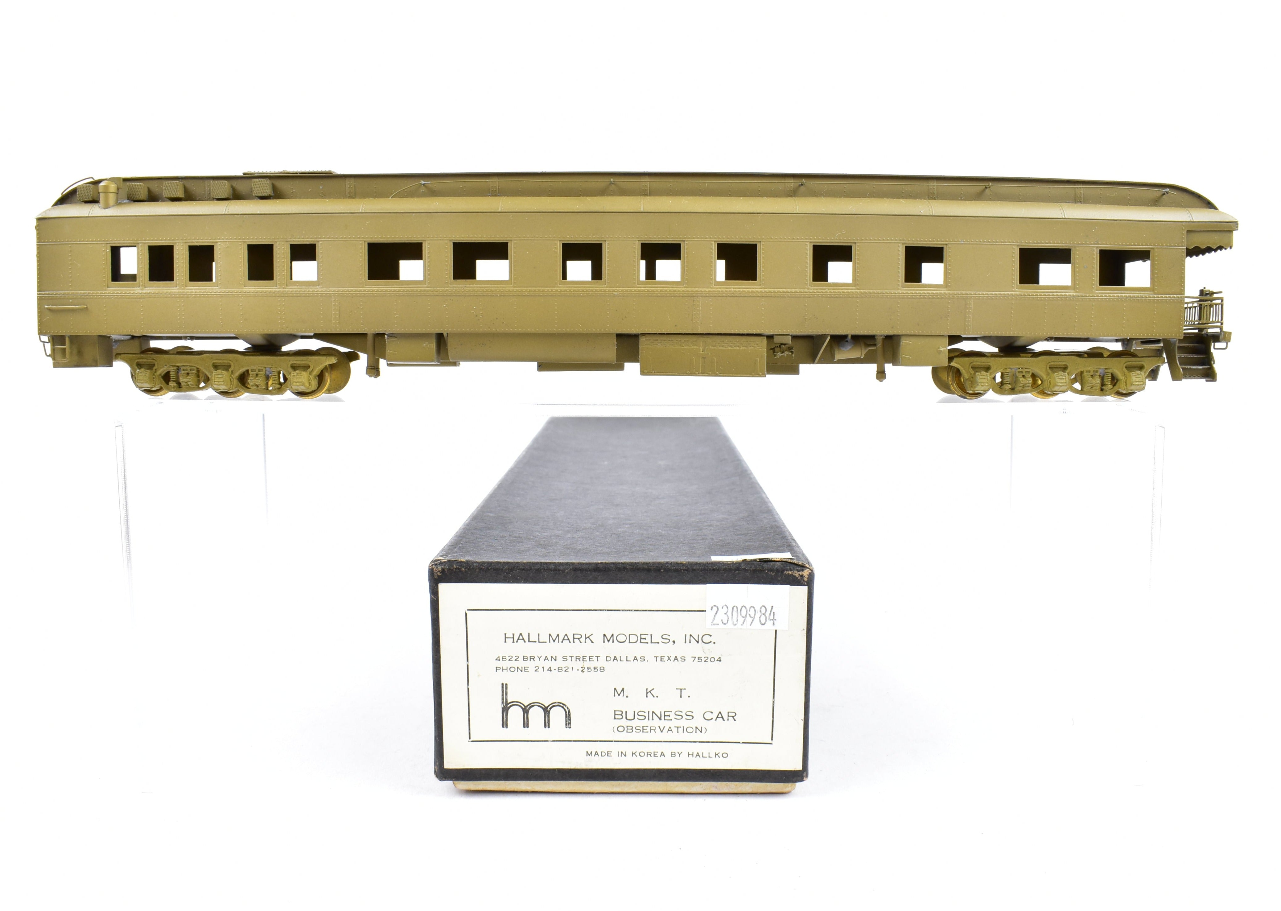 HO Scale Brass Hallmark Models MKT - Missouri Kansas Texas Katy Business Observation Railroad Car Model