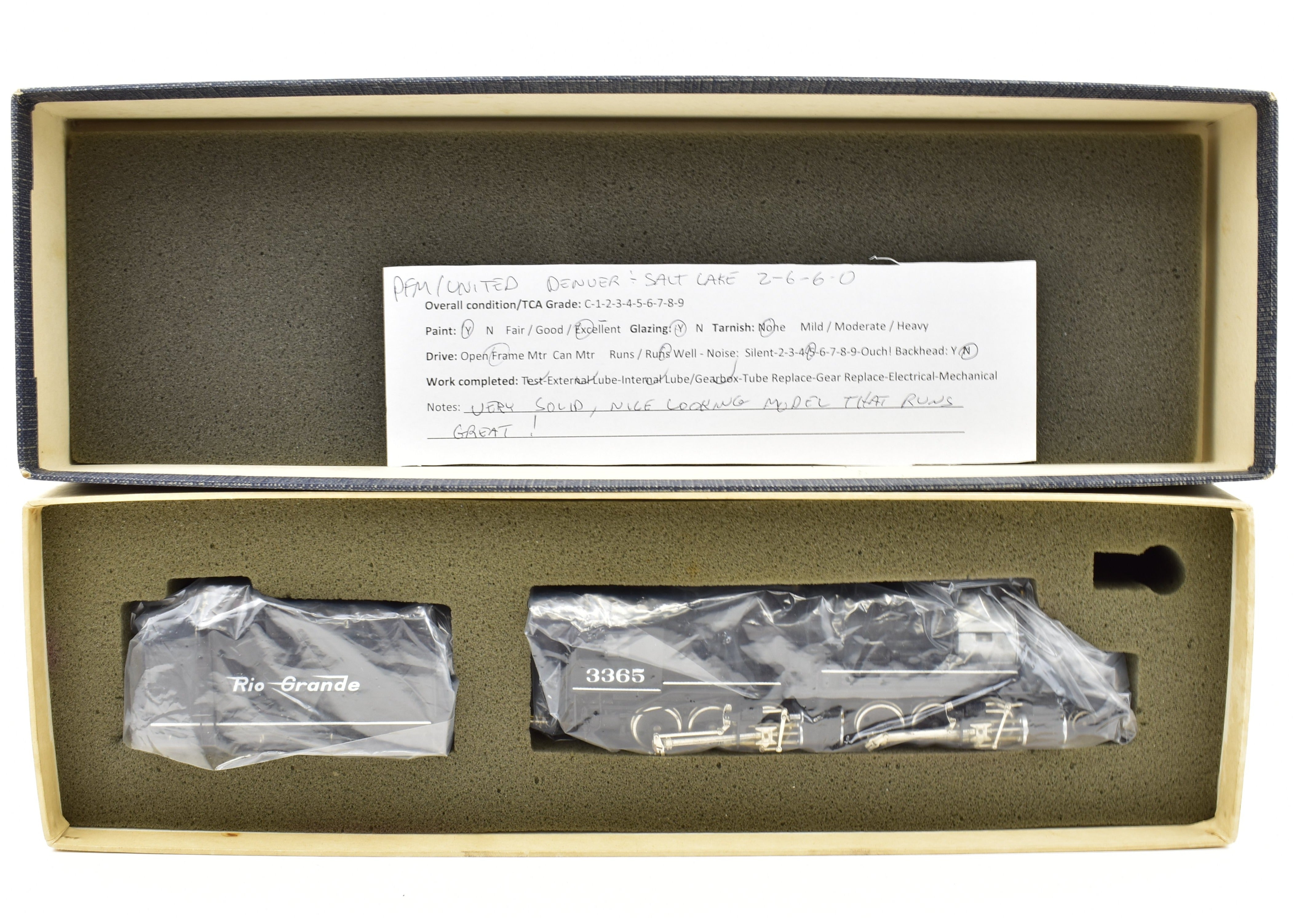 HO Scale Brass Pacific Fast Mail Model Train - United D&SL - Denver & Salt Lake - D&RGW - Denver & Rio Grande Western 2-6-6-0 CP 3365