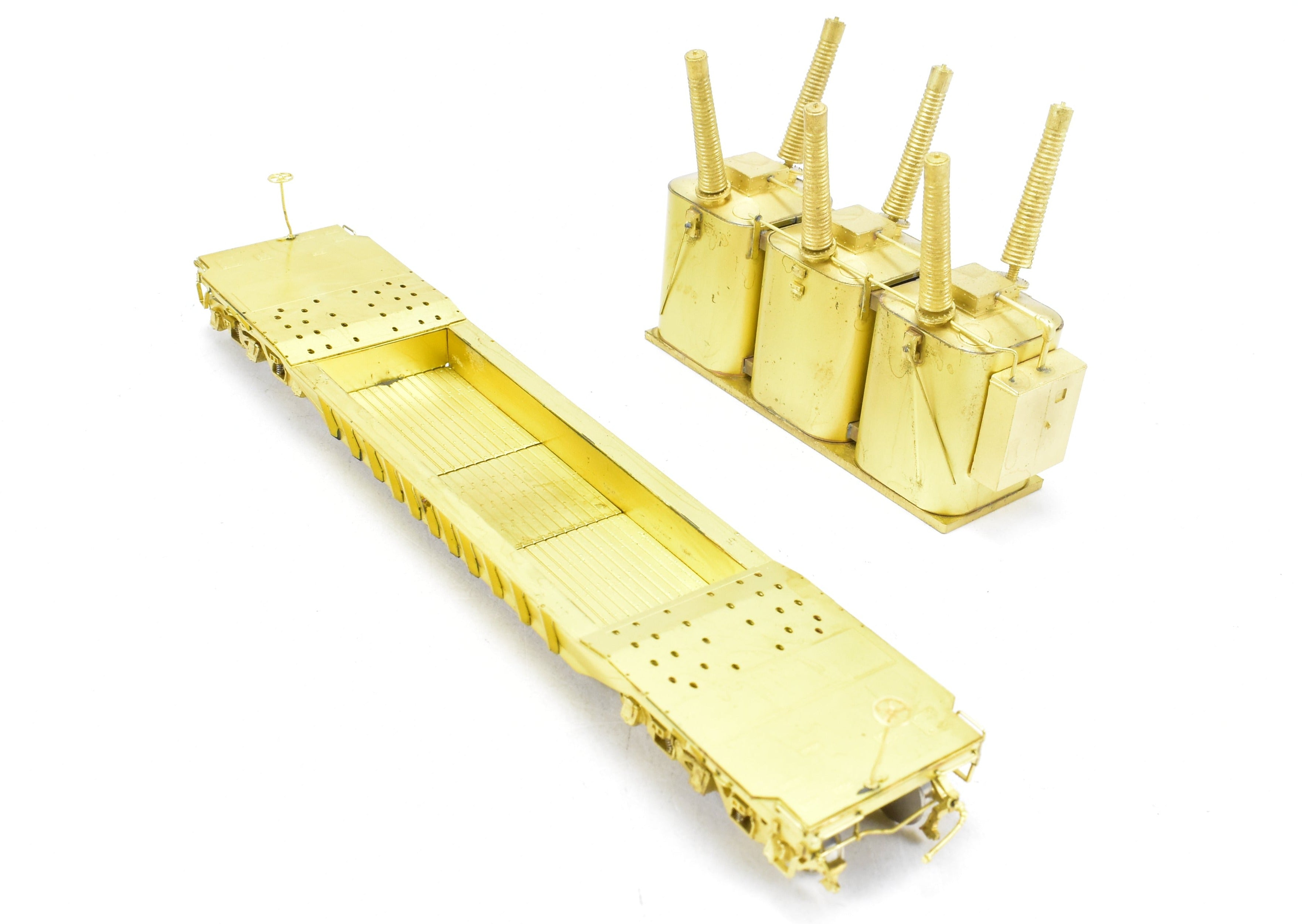 HO Scale Brass Greenville 55' Well Car with Transformer Load by OMI - Overland Models, Inc. for Chesapeake & Ohio (C&O) Railroad
