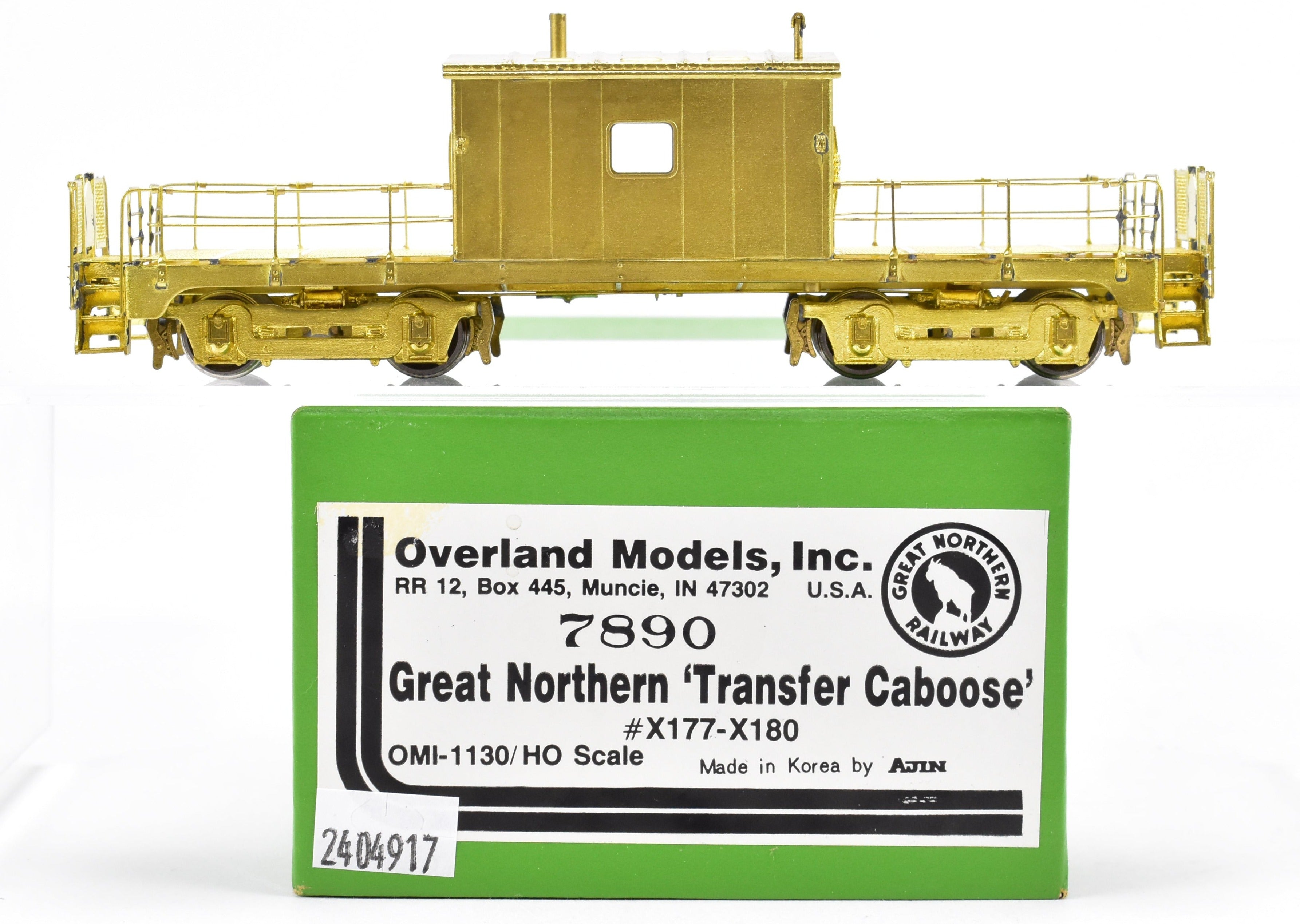 HO Brass Great Northern Transfer Caboose X177-X180 by OMI Overland Models