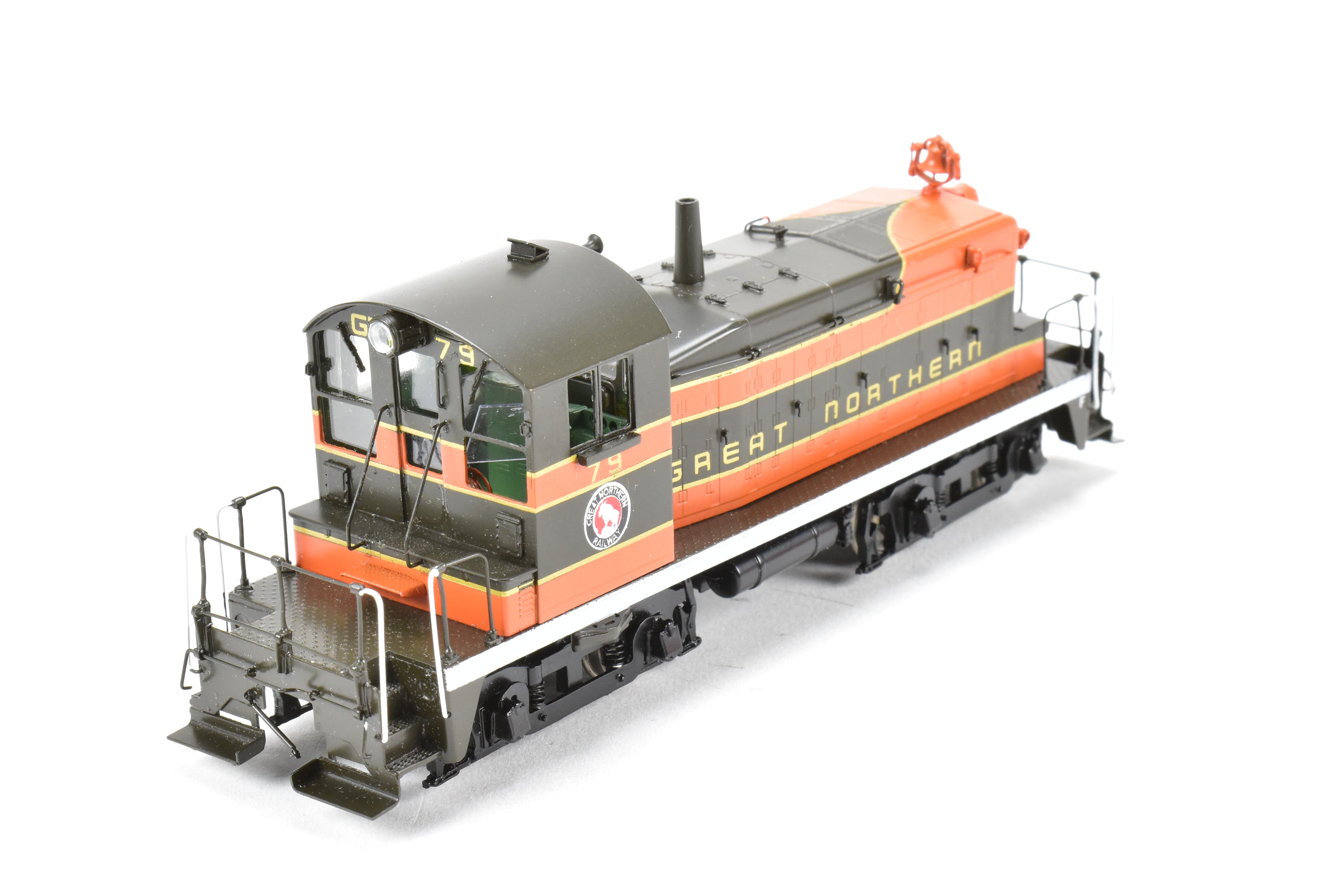 HO Scale Brass Precision Scale Co. (PSC) Model of Great Northern EMC/EMD SW-1 Phase III Intermediate Locomotive #79 by Iron Horse