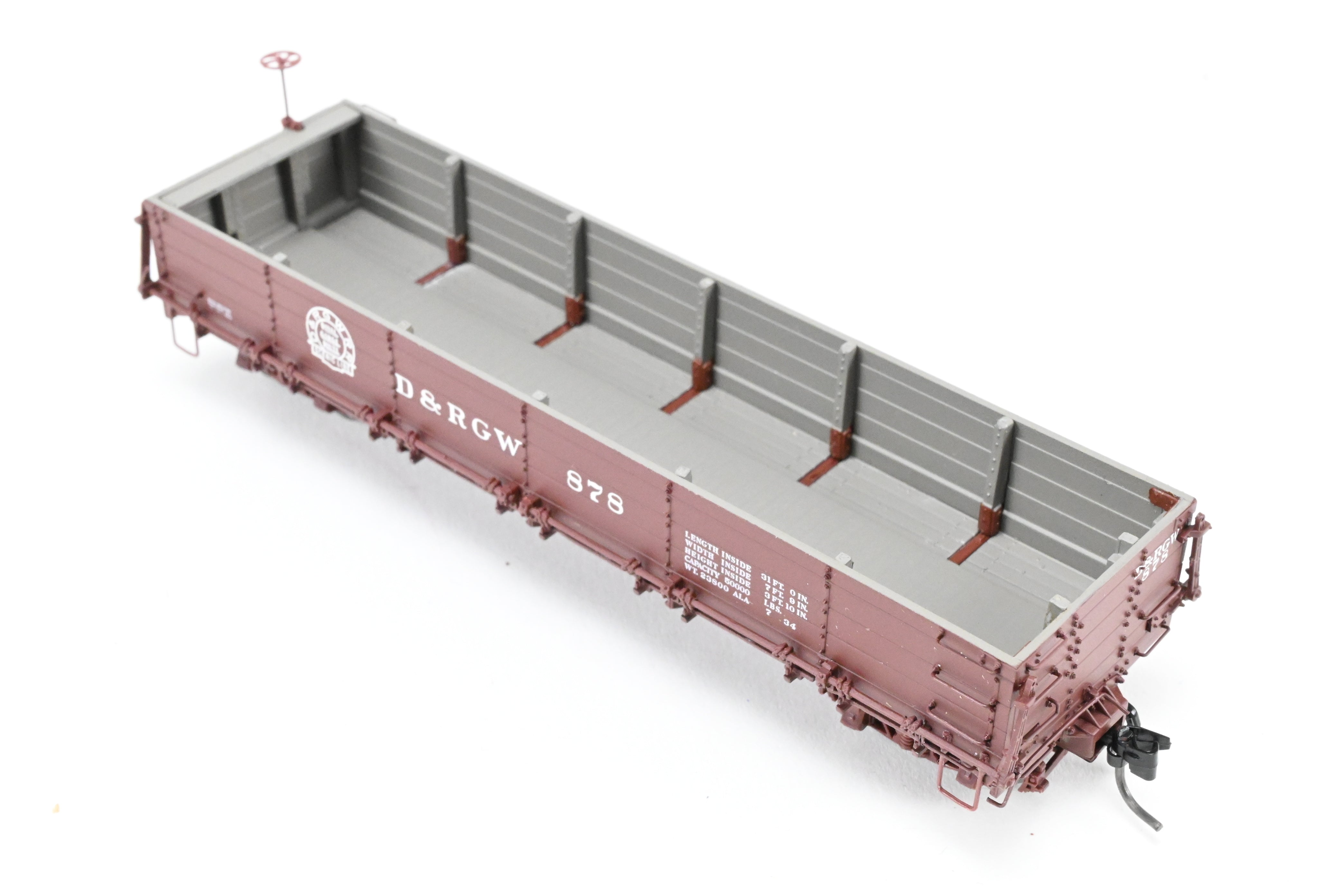 HOn3 Blackstone Models D&RGW - Denver & Rio Grande Western Brown Drop - Bottom Gondola No. 878