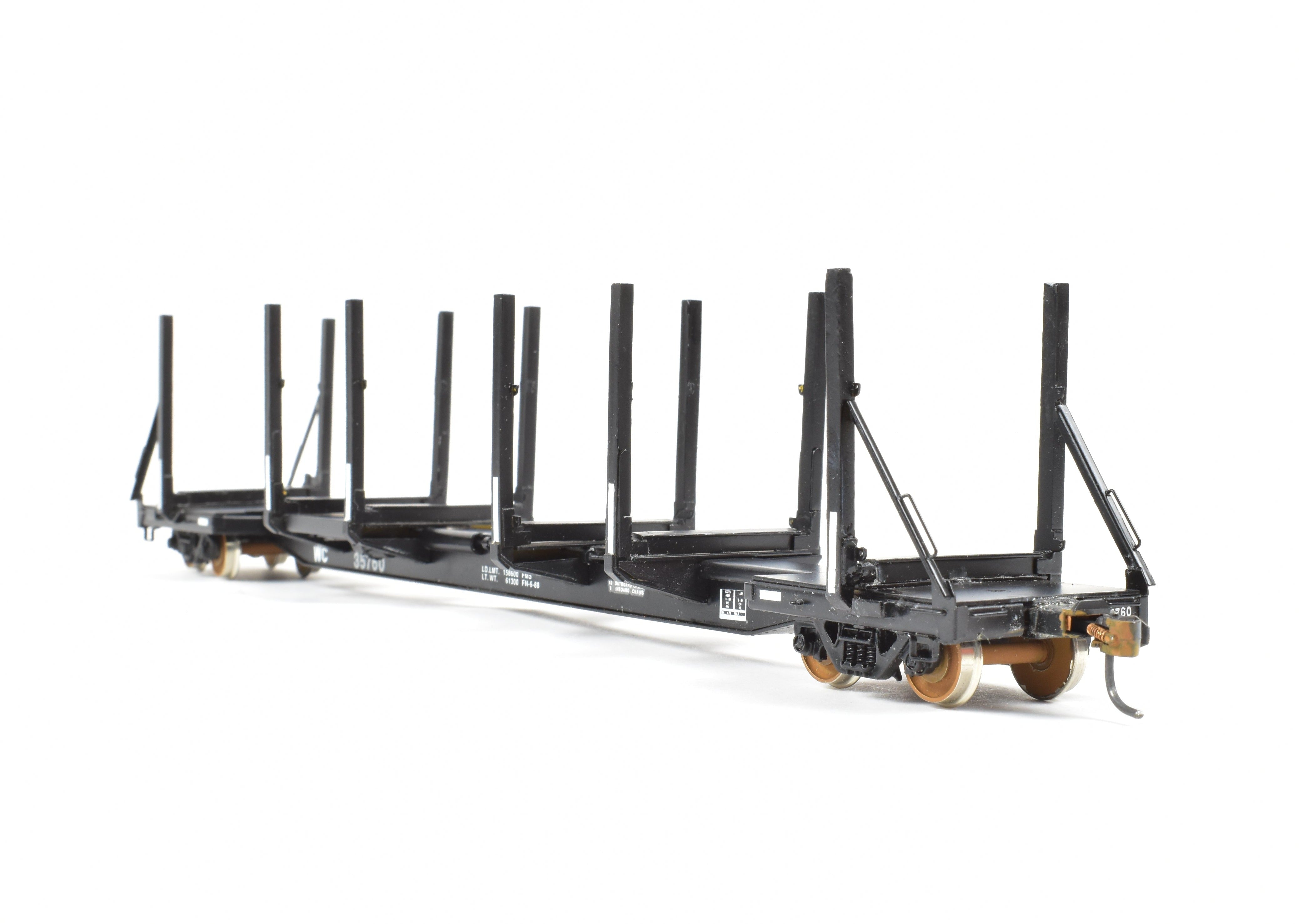 HO Brass Precision Scale Co. WC Wisconsin Central 100-Ton Black Log Car