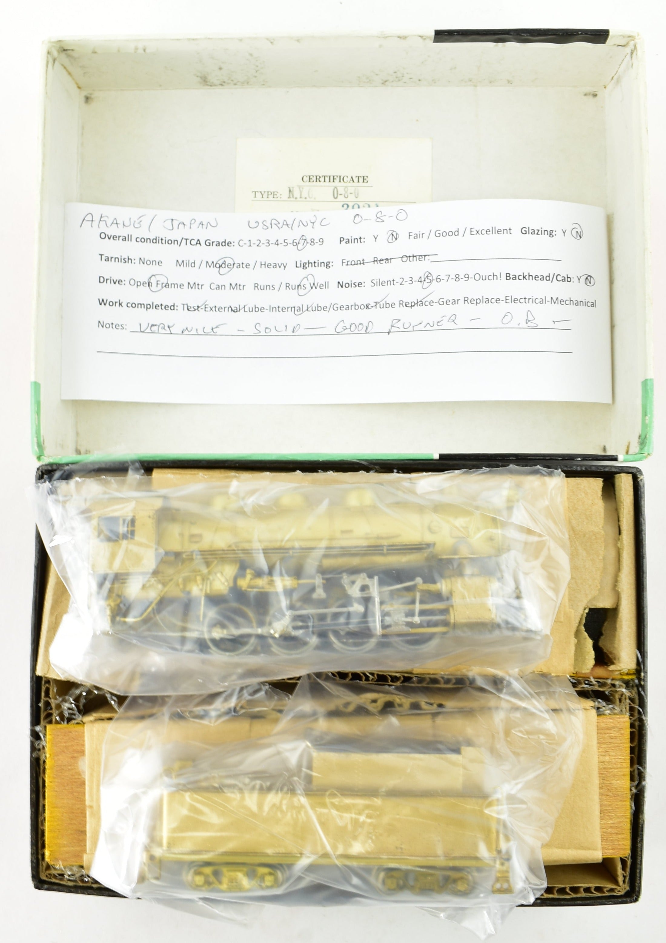 HO Scale Brass Akane USRA 0-8-0 Switcher, NYC Version 1963-1964 Model