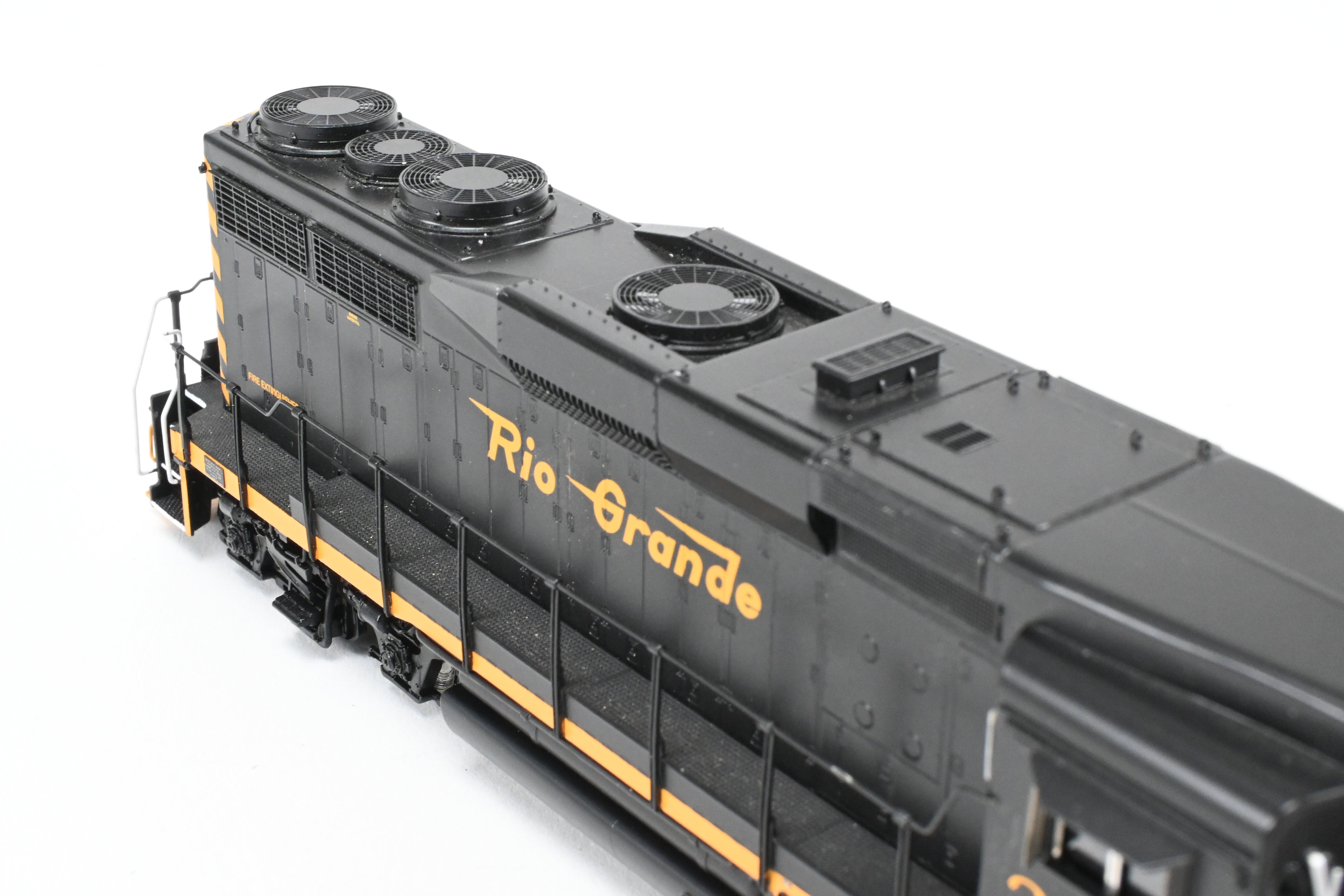 HO Scale Brass Diesel Locomotive Model - Overland Models, Inc. Denver And Rio Grande Western EMD GP30 FP in Black/Orange Color, Numbered #3003, Equipped with DCC & Sound