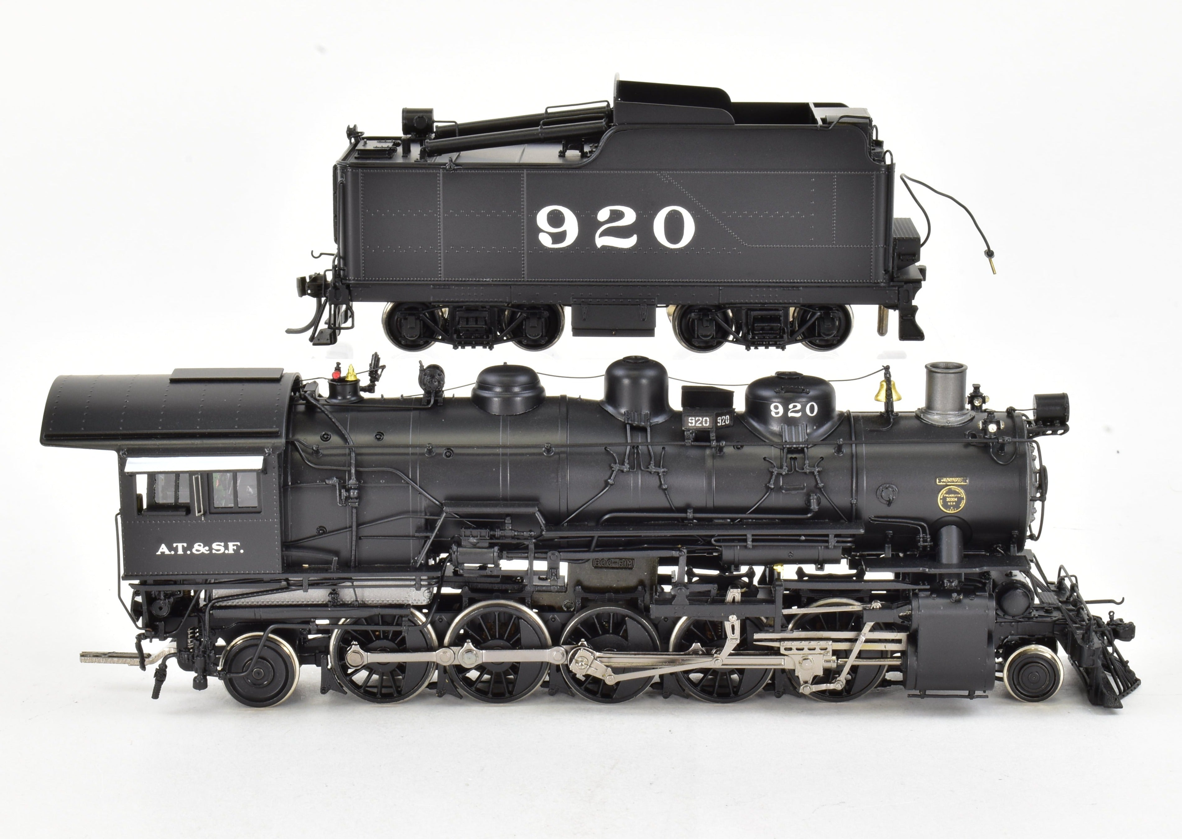 HO Scale Brass ATSF - Santa Fe 2-10-2 #920 Factory Painted Division Point Model