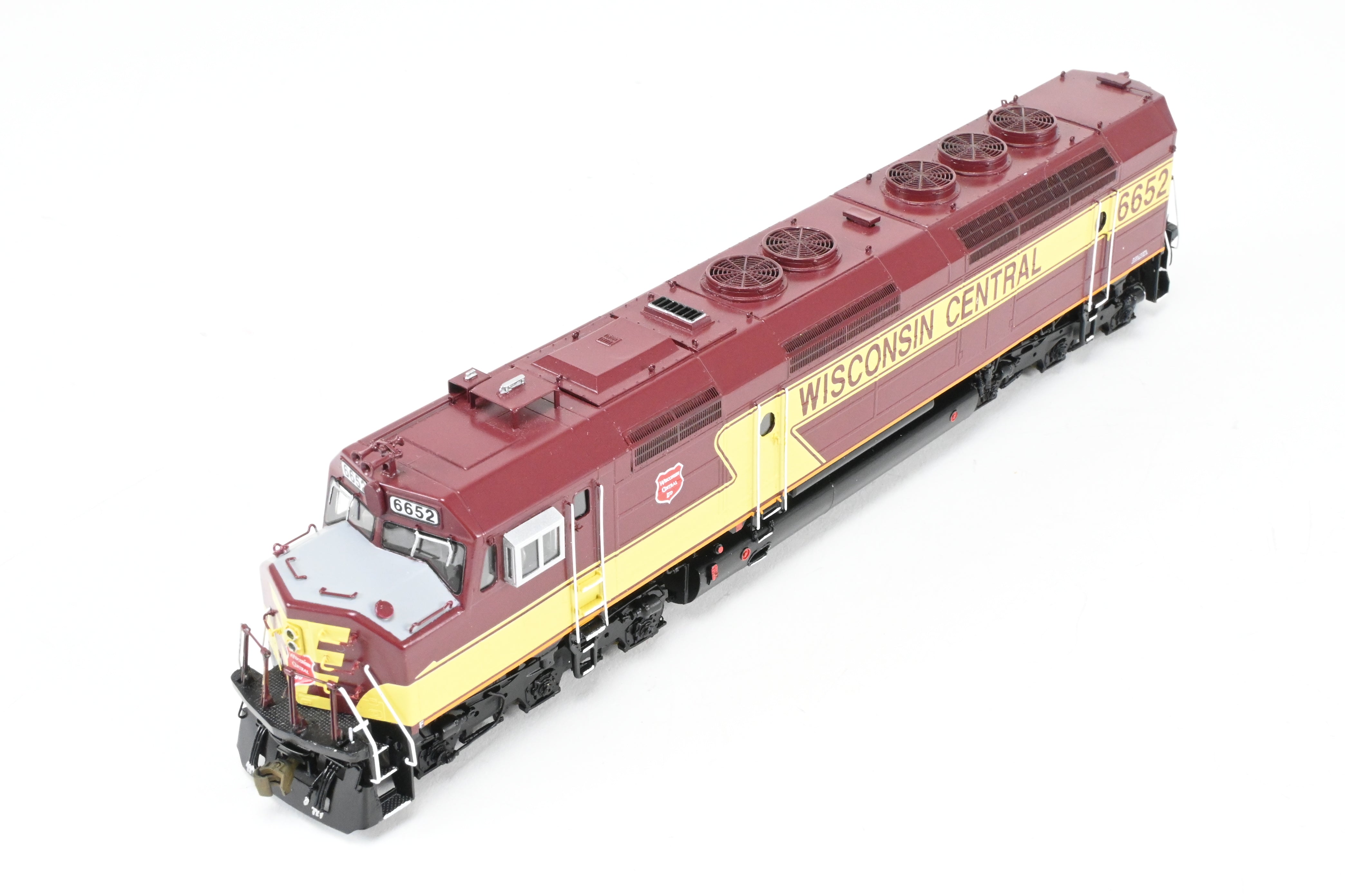 HO Brass OMI - Overland Models' Wisconsin Central EMD FP45 #6652 Maroon/Yellow w/Lights