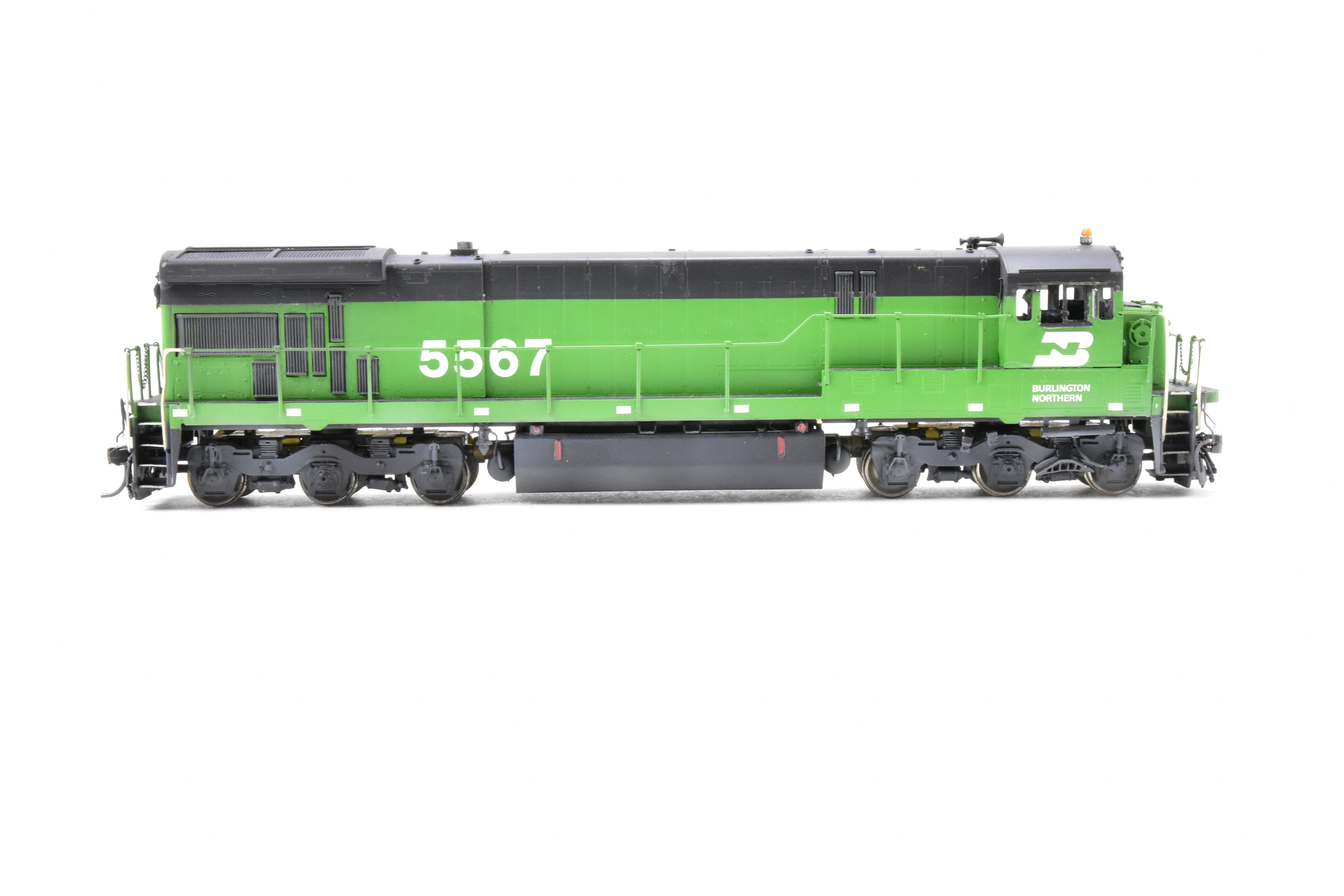 HO Scale Brass Model Train Locomotive - Overland Models Inc. Burlington Northern GE C30 - 7 Four Window Cab Custom Painted Locomotive No. 5567