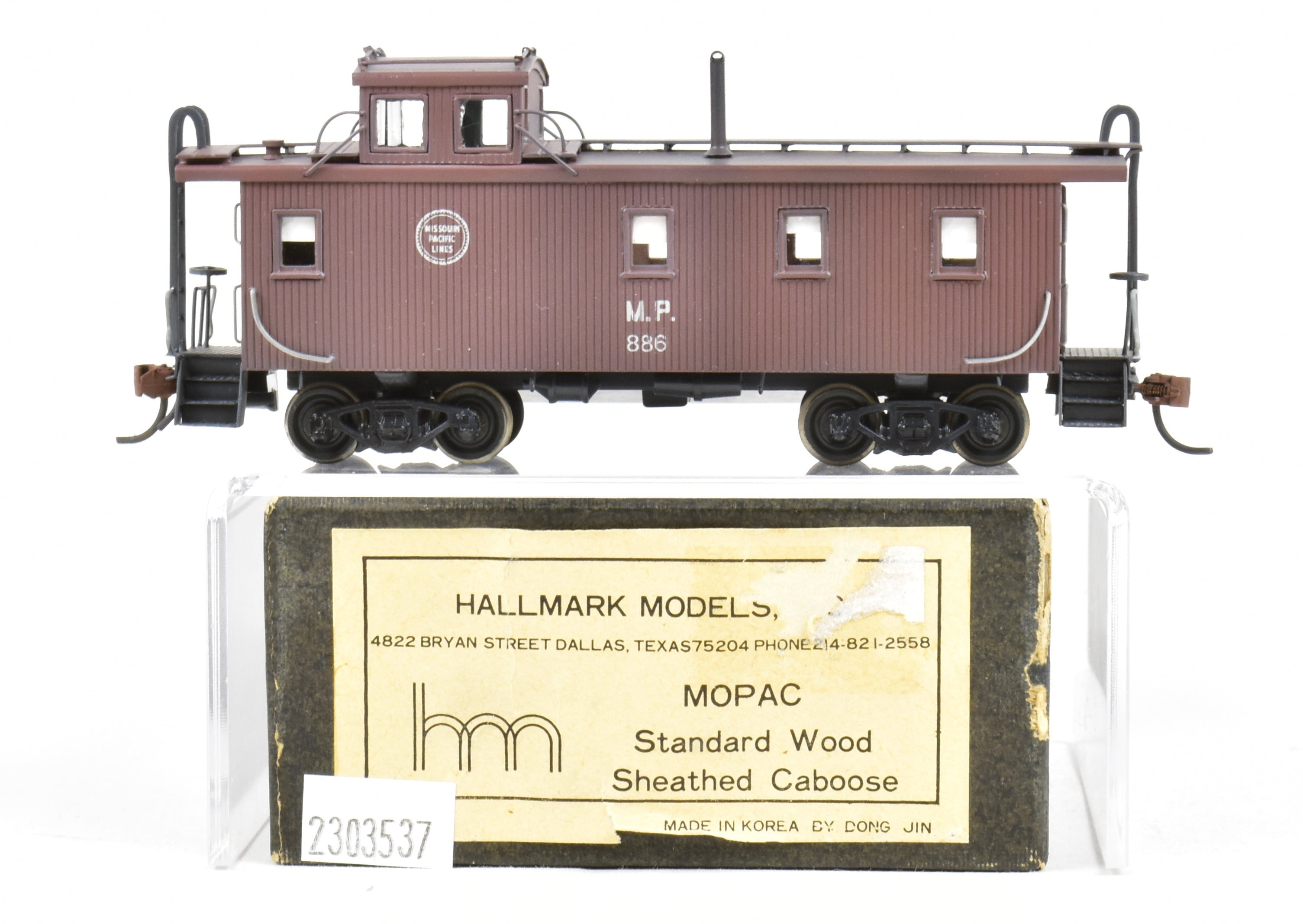 HO Brass Hallmark Missouri Pacific Custom Painted Wood Sheathed Caboose No. 886